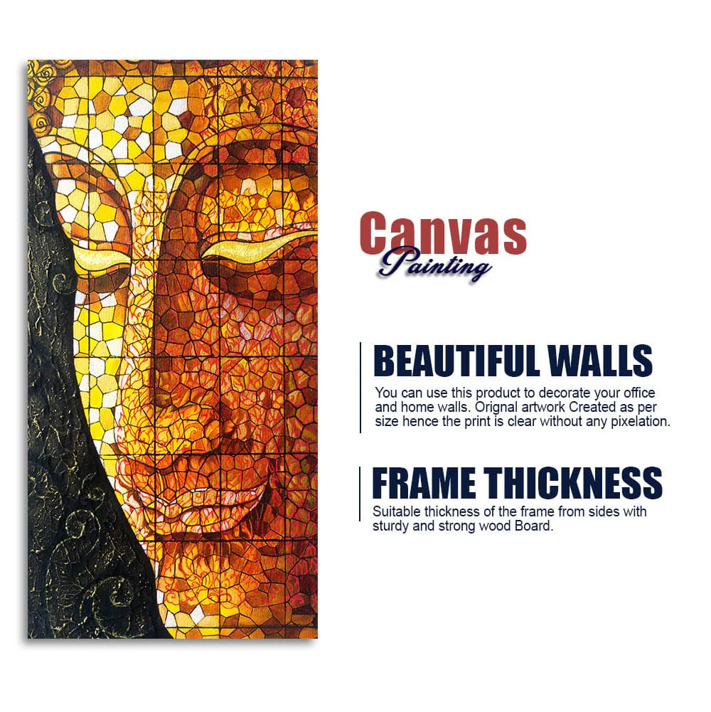 Peaceful Golden Buddha Texture art Canvas Wall Painting - Image 6