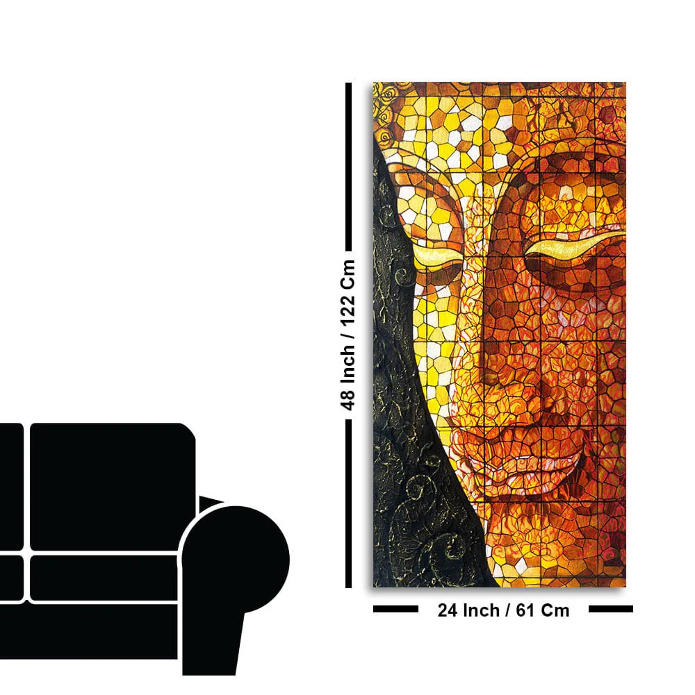 Peaceful Golden Buddha Texture art Canvas Wall Painting - Image 7
