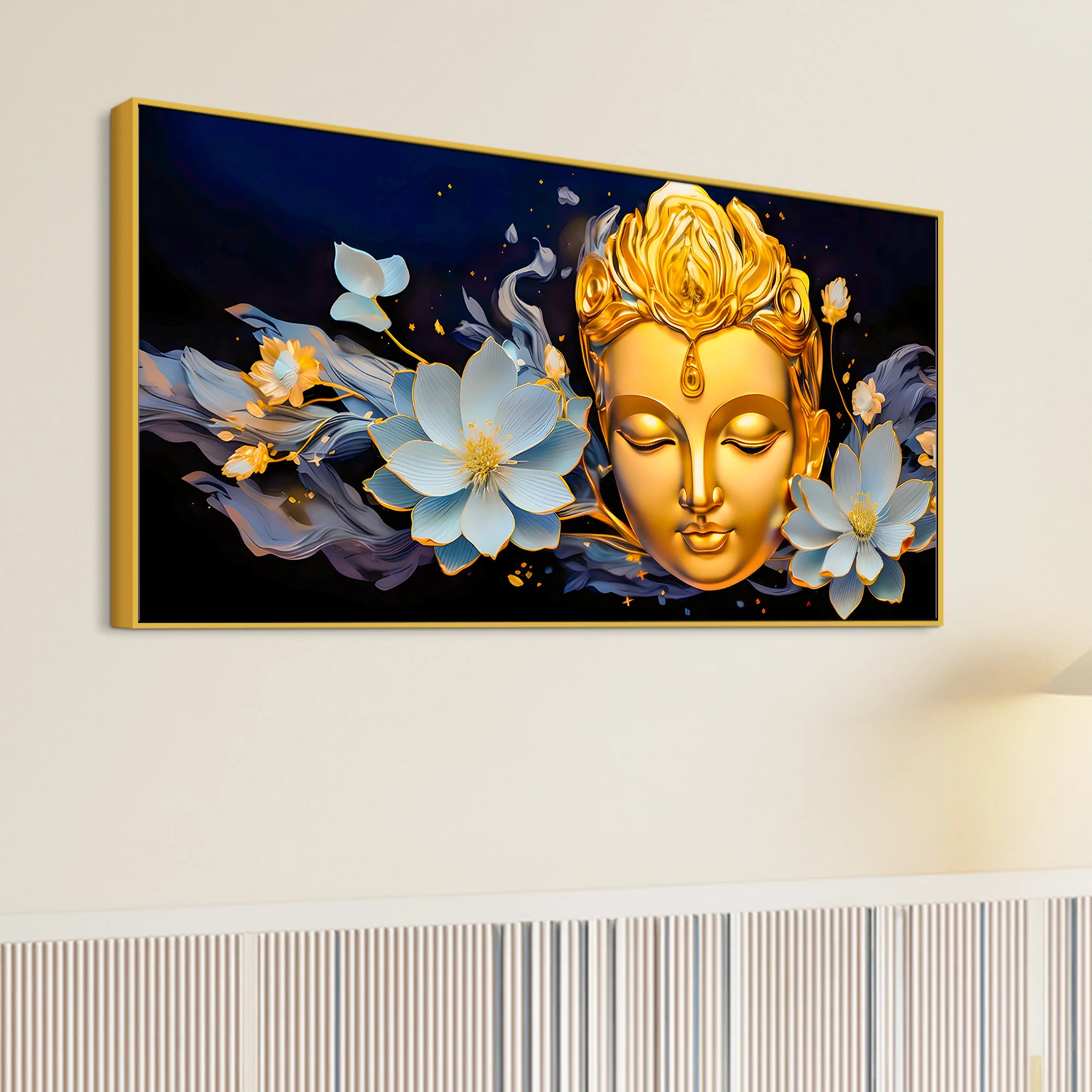 Peaceful Lord Buddha Canvas Painting for Modern Home - Image 5