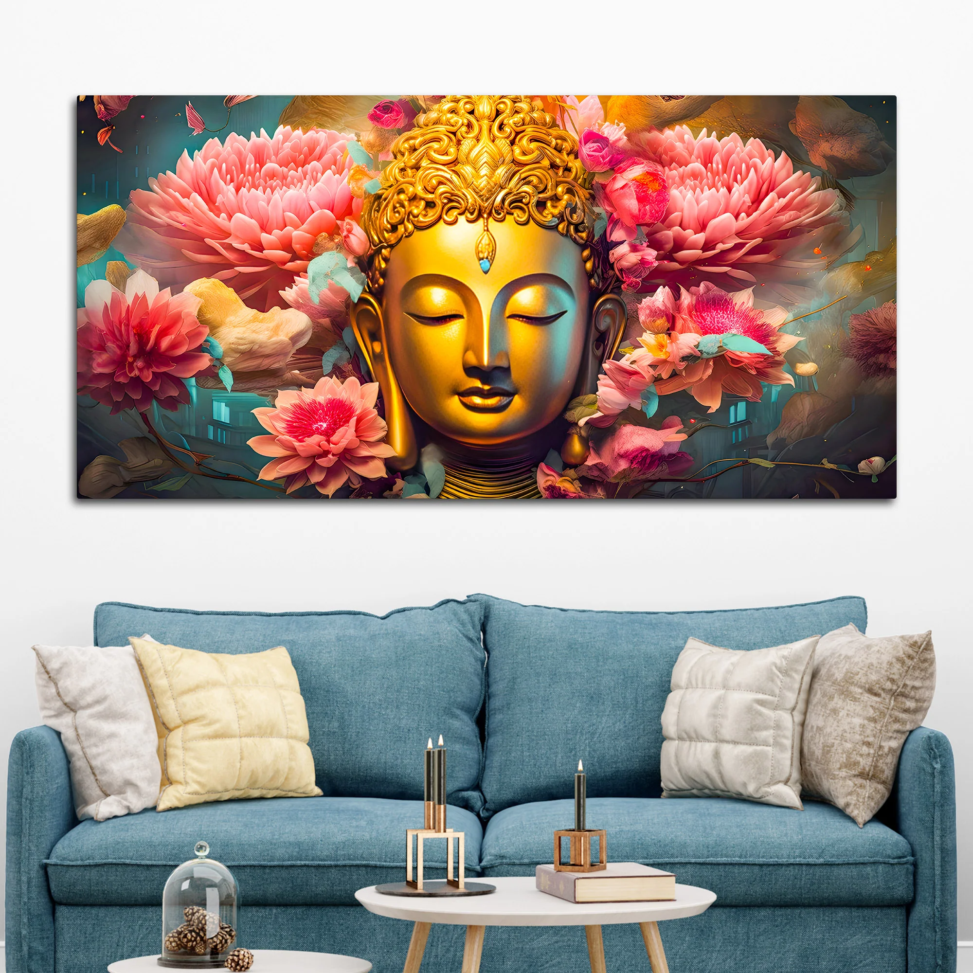 Peaceful Lord Buddha Wall Painting for Spiritual Home Decor - Image 3