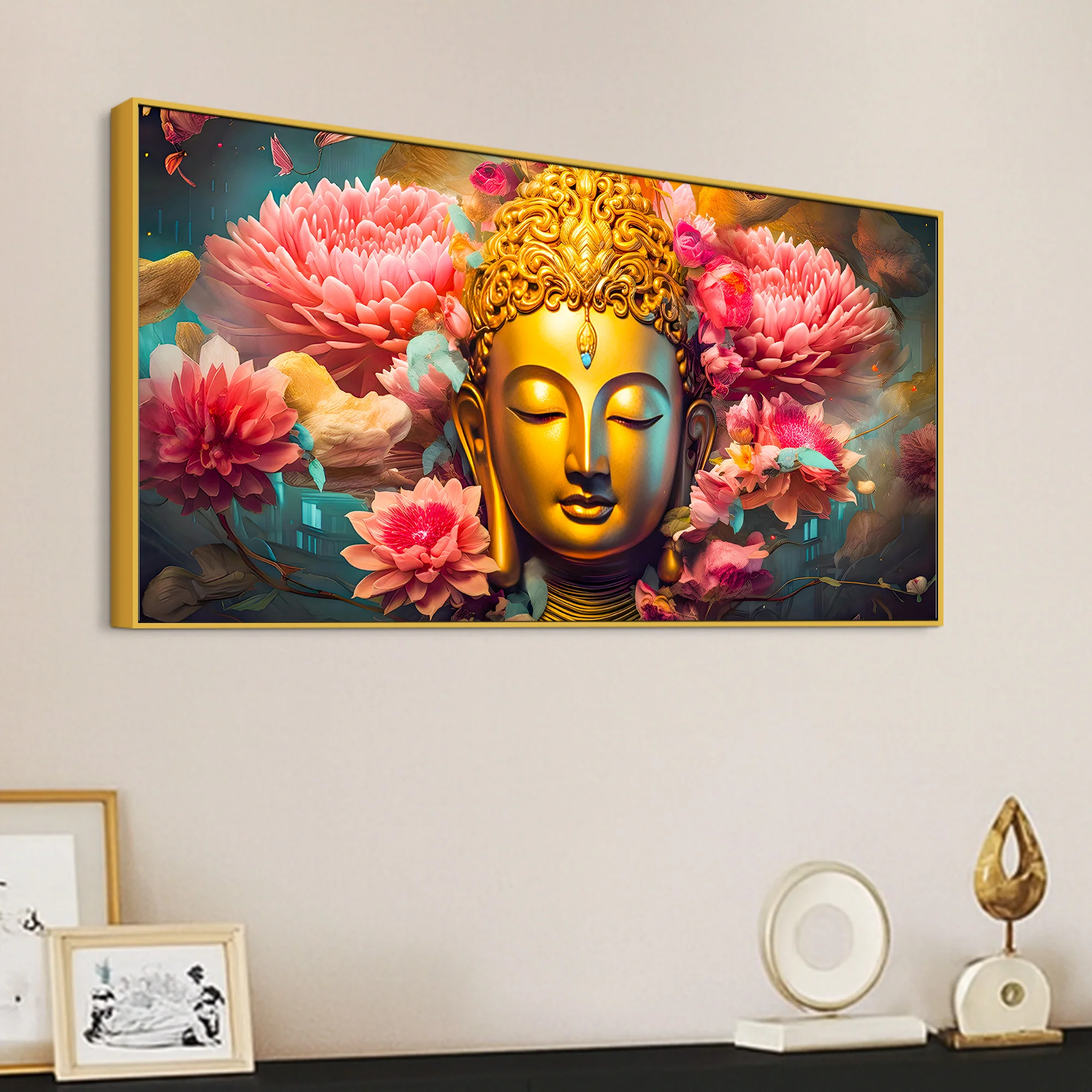 Peaceful Lord Buddha Wall Painting for Spiritual Home Decor - Image 5