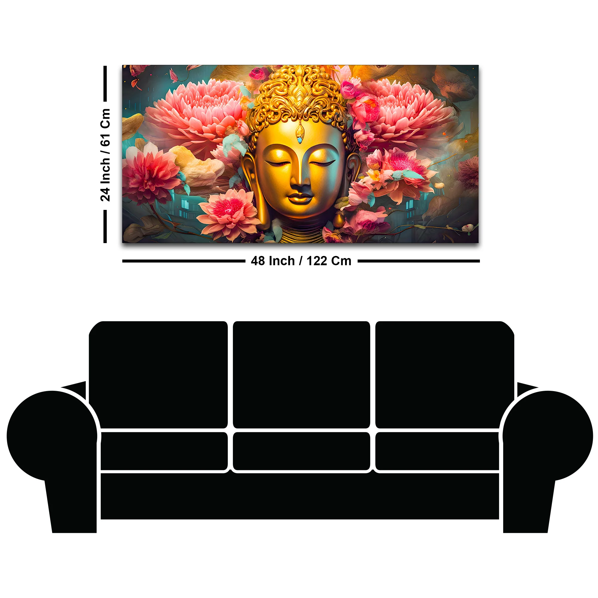 Peaceful Lord Buddha Wall Painting for Spiritual Home Decor - Image 8