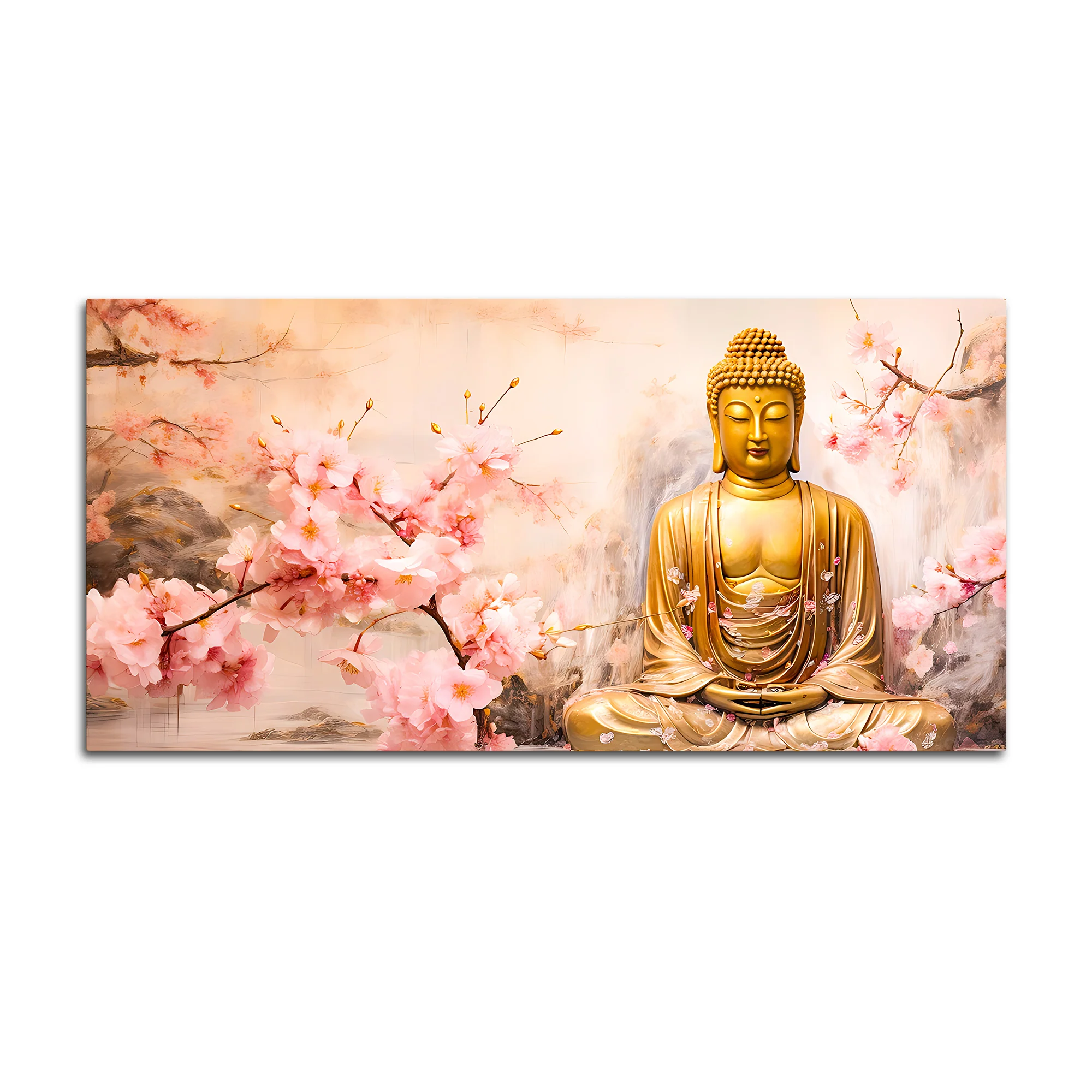 Peaceful Lord Buddha Wall Painting for Spiritual Interiors - Image 4