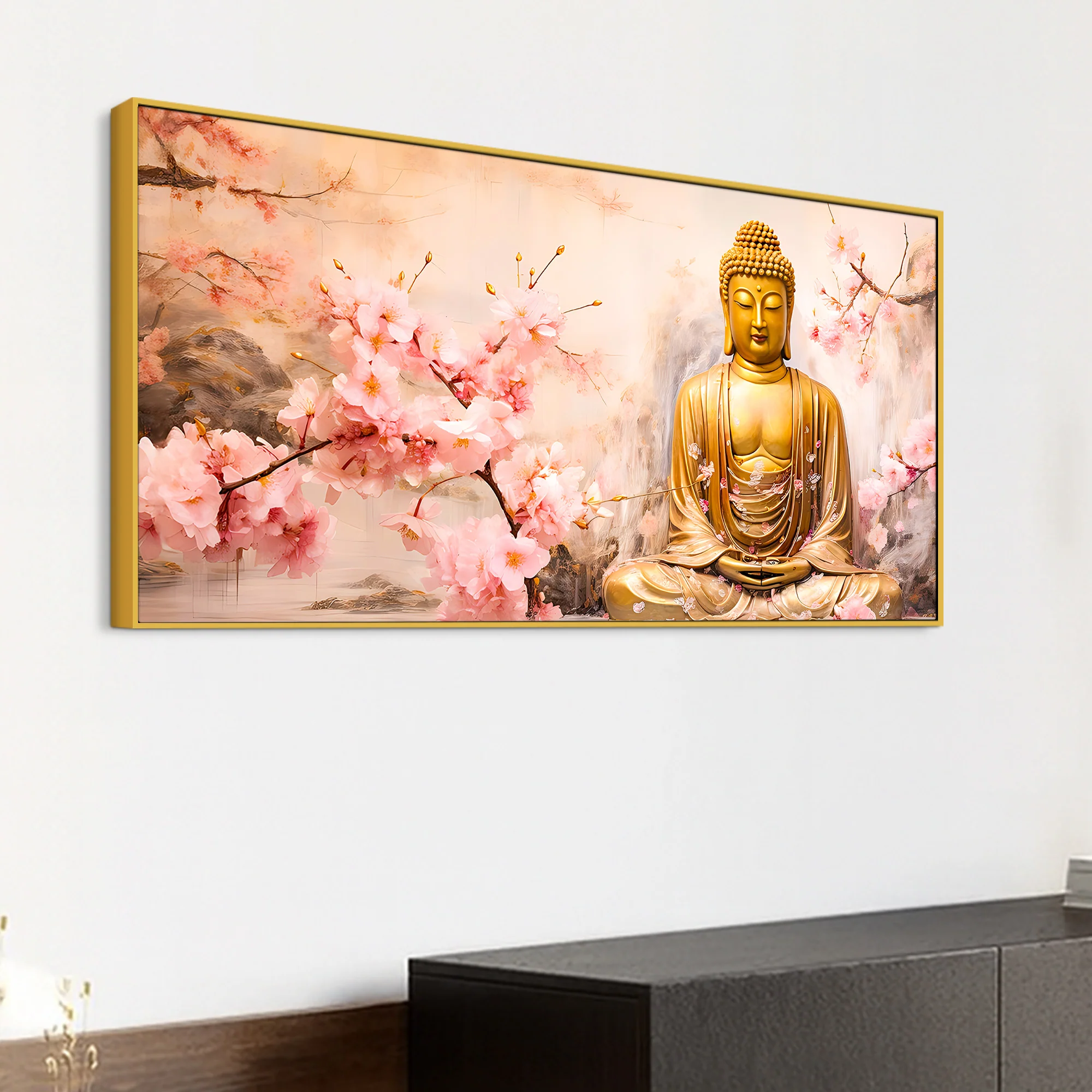 Peaceful Lord Buddha Wall Painting for Spiritual Interiors - Image 5