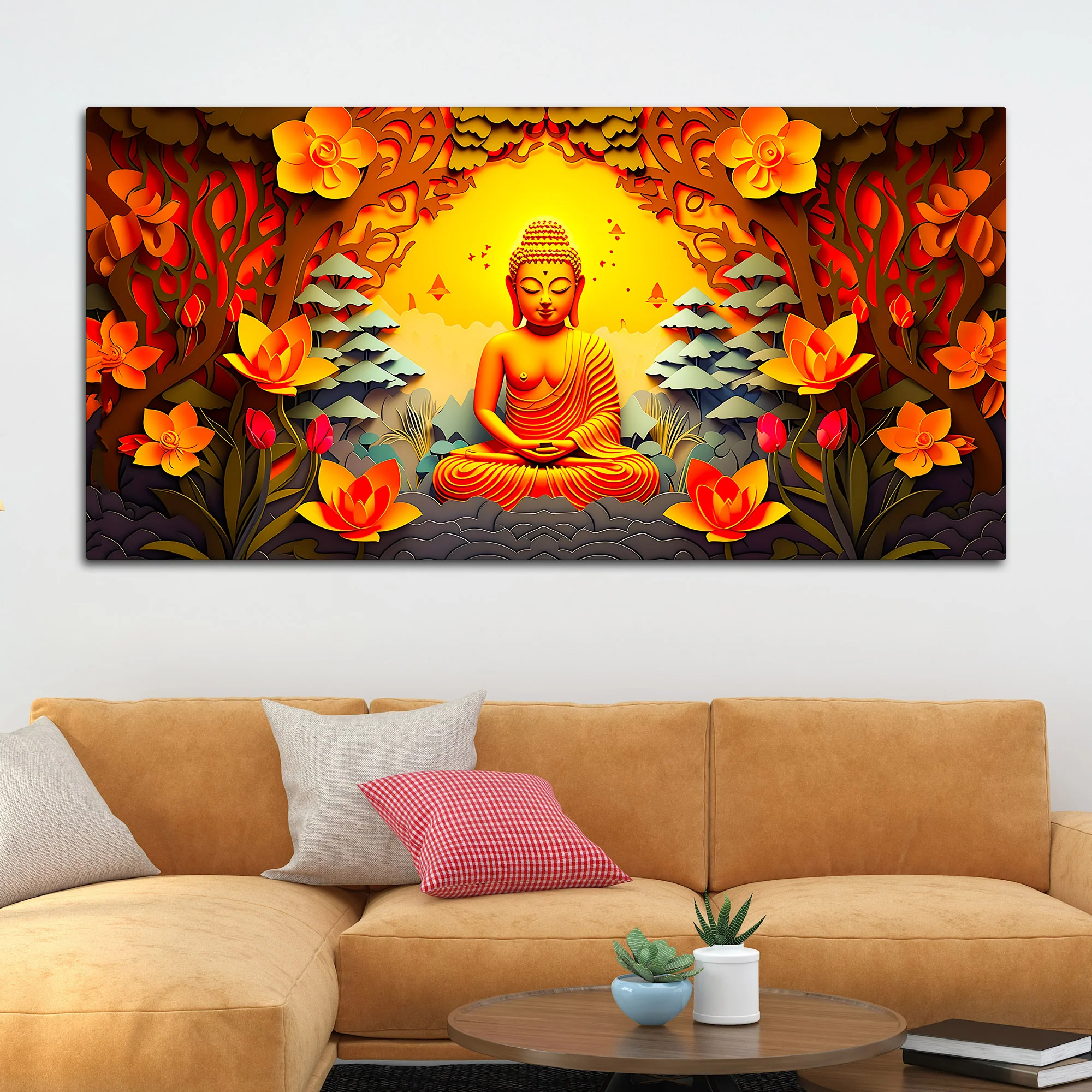 Peaceful Lord Buddha Wall Painting for Stylish Wall Décor - Image 3