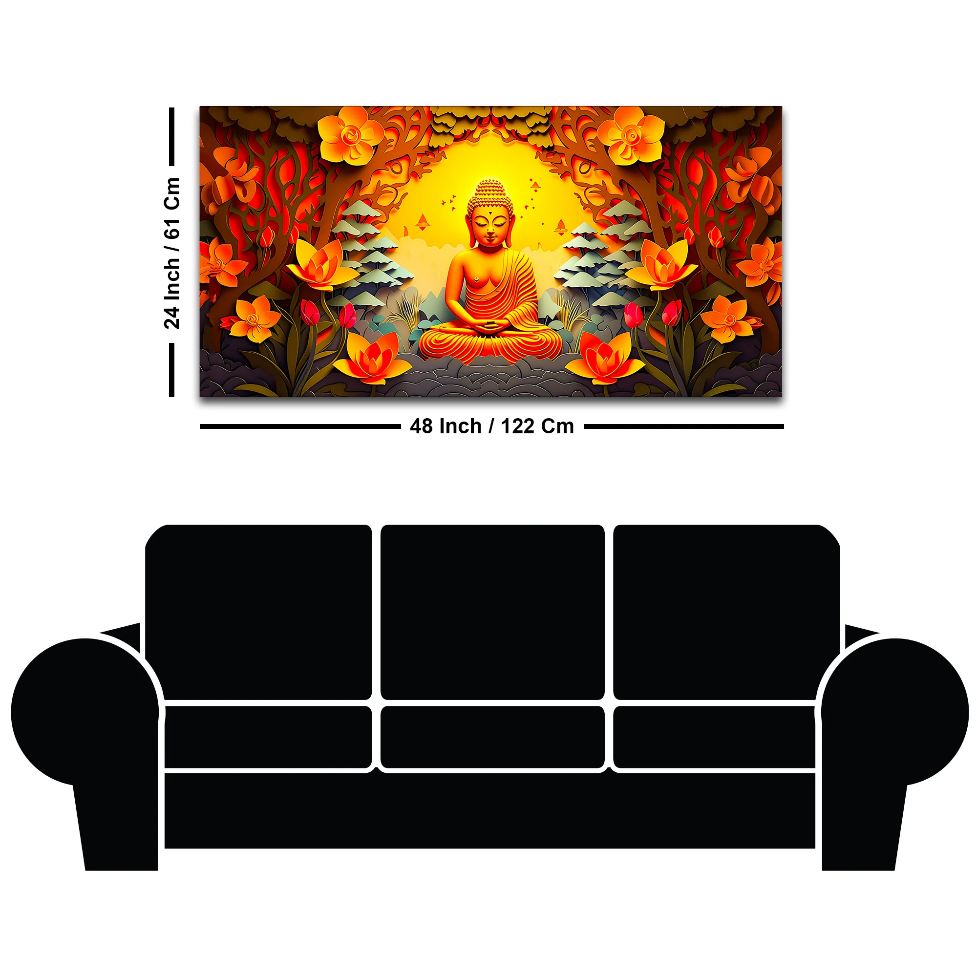 Peaceful Lord Buddha Wall Painting for Stylish Wall Décor - Image 8