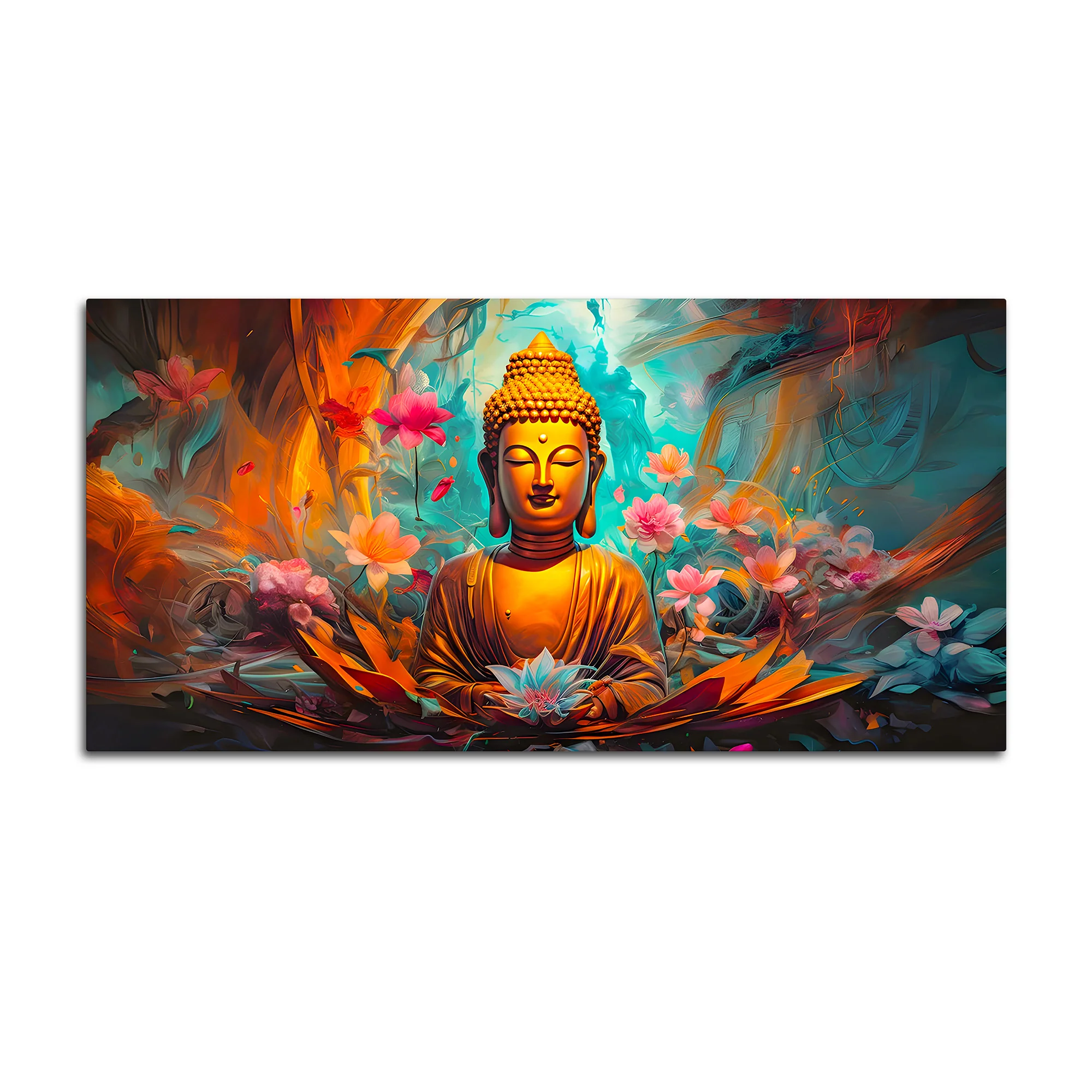 Peaceful Lord Gautam Buddha Canvas Painting - Image 4