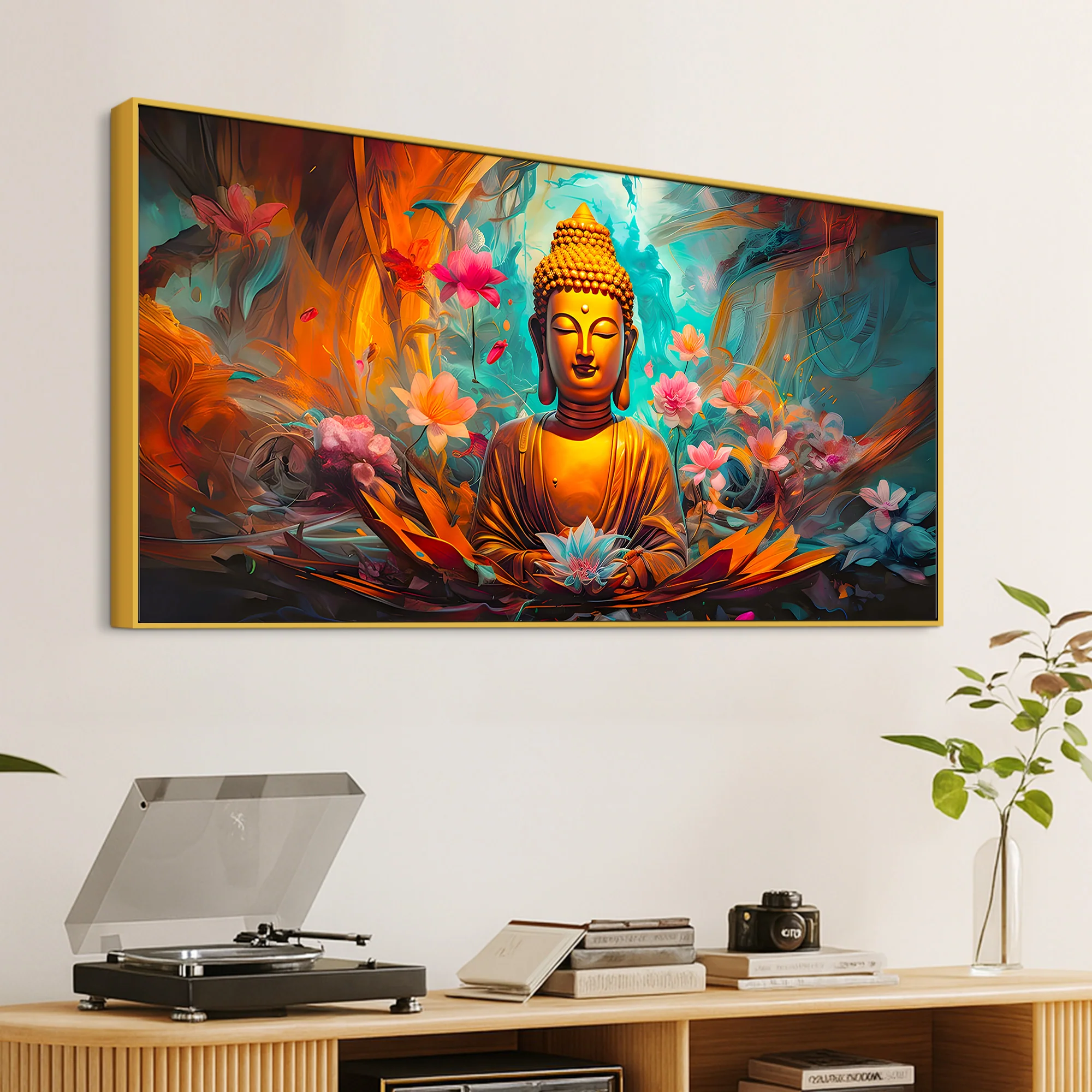 Peaceful Lord Gautam Buddha Canvas Painting - Image 5