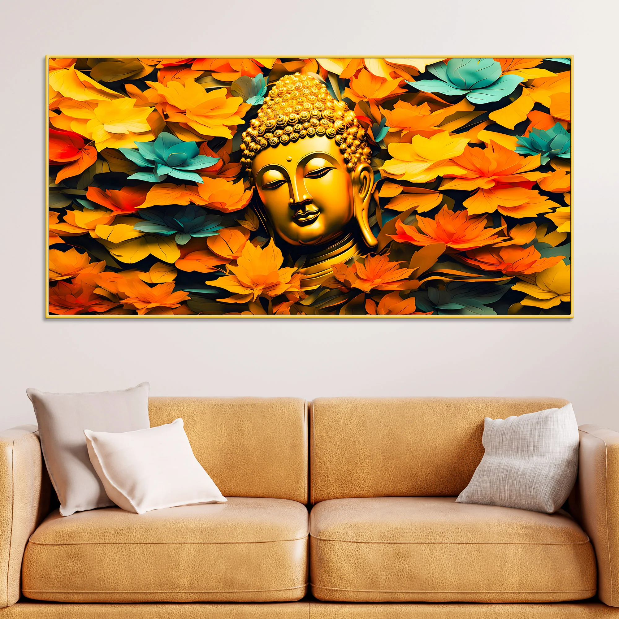 Peaceful & Spiritual Buddha Wall Painting for Home Décor - Image 2