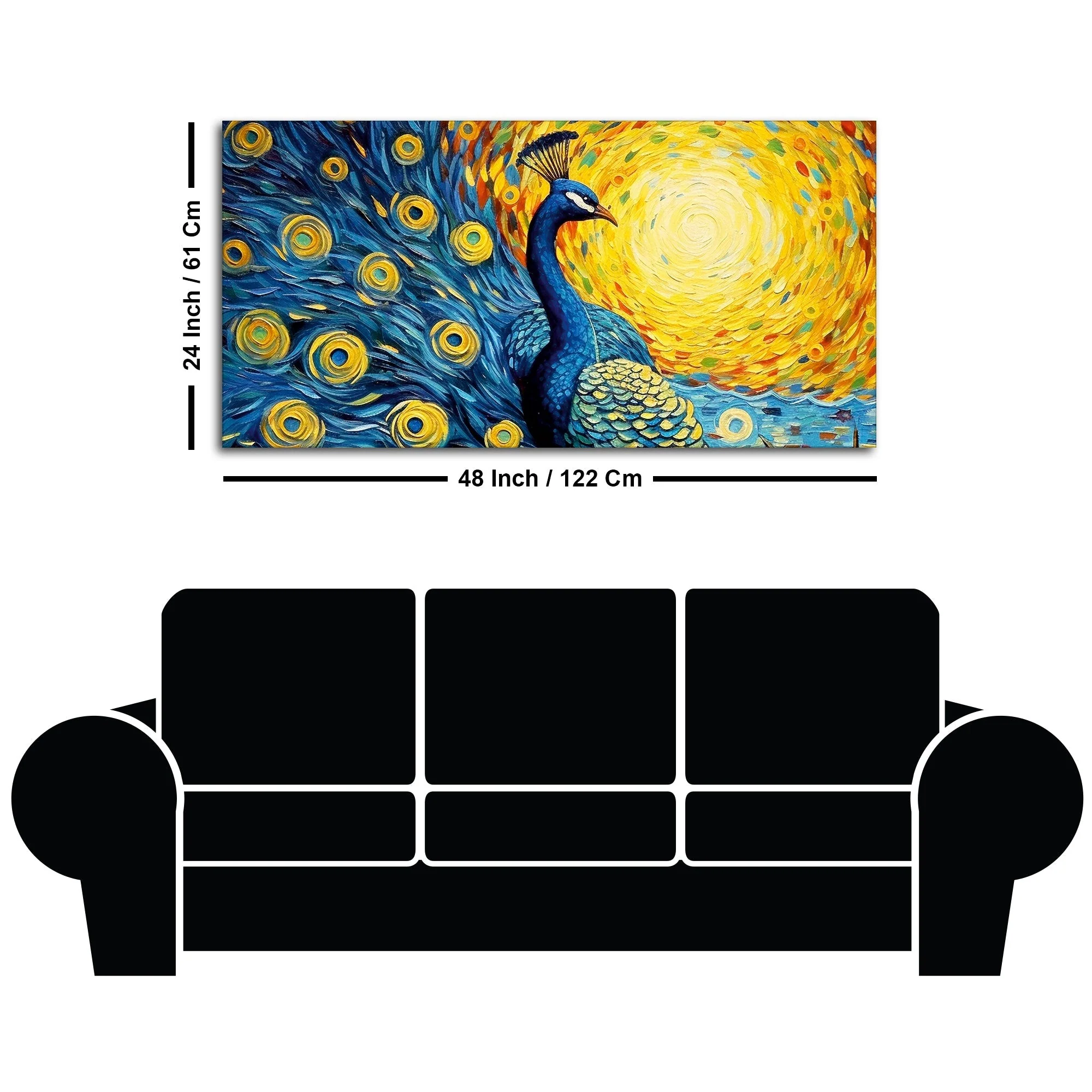 Peacock with Beautiful Feather Canvas Wall Painiting - Image 7