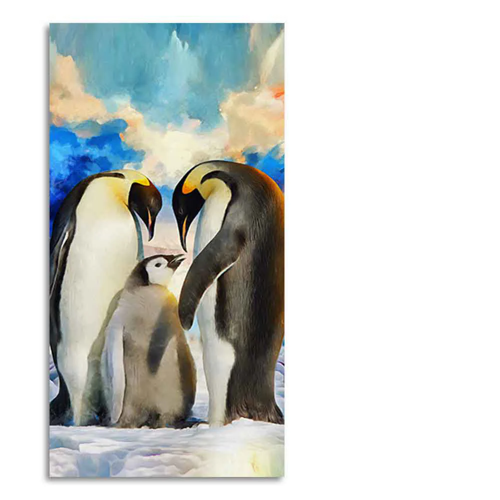 Penguins Family Canvas Wall Painting - Image 6