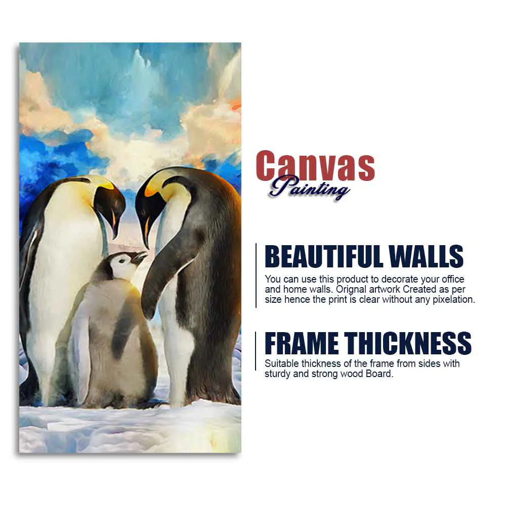 Penguins Family Canvas Wall Painting - Image 8