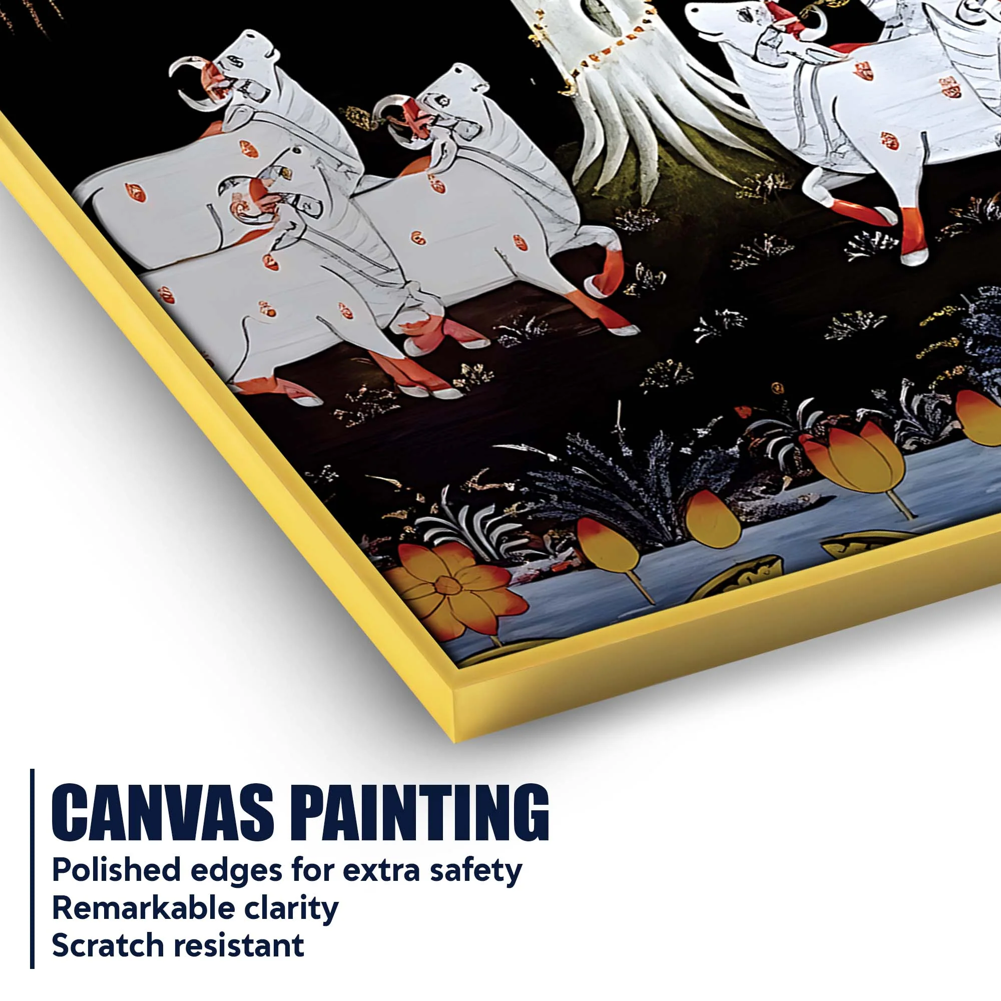 Pichwai Cow Canvas Painting | Ethnic Indian Décor - Image 4