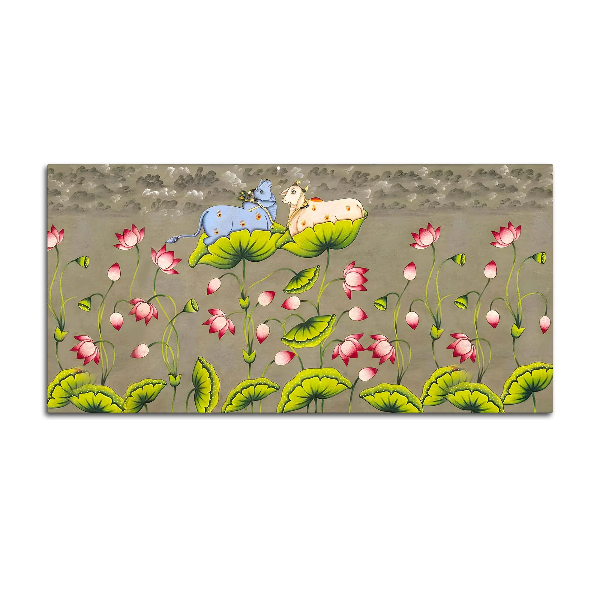 Pichwai Cow Canvas Painting – Traditional Indian Wall Art - Image 4