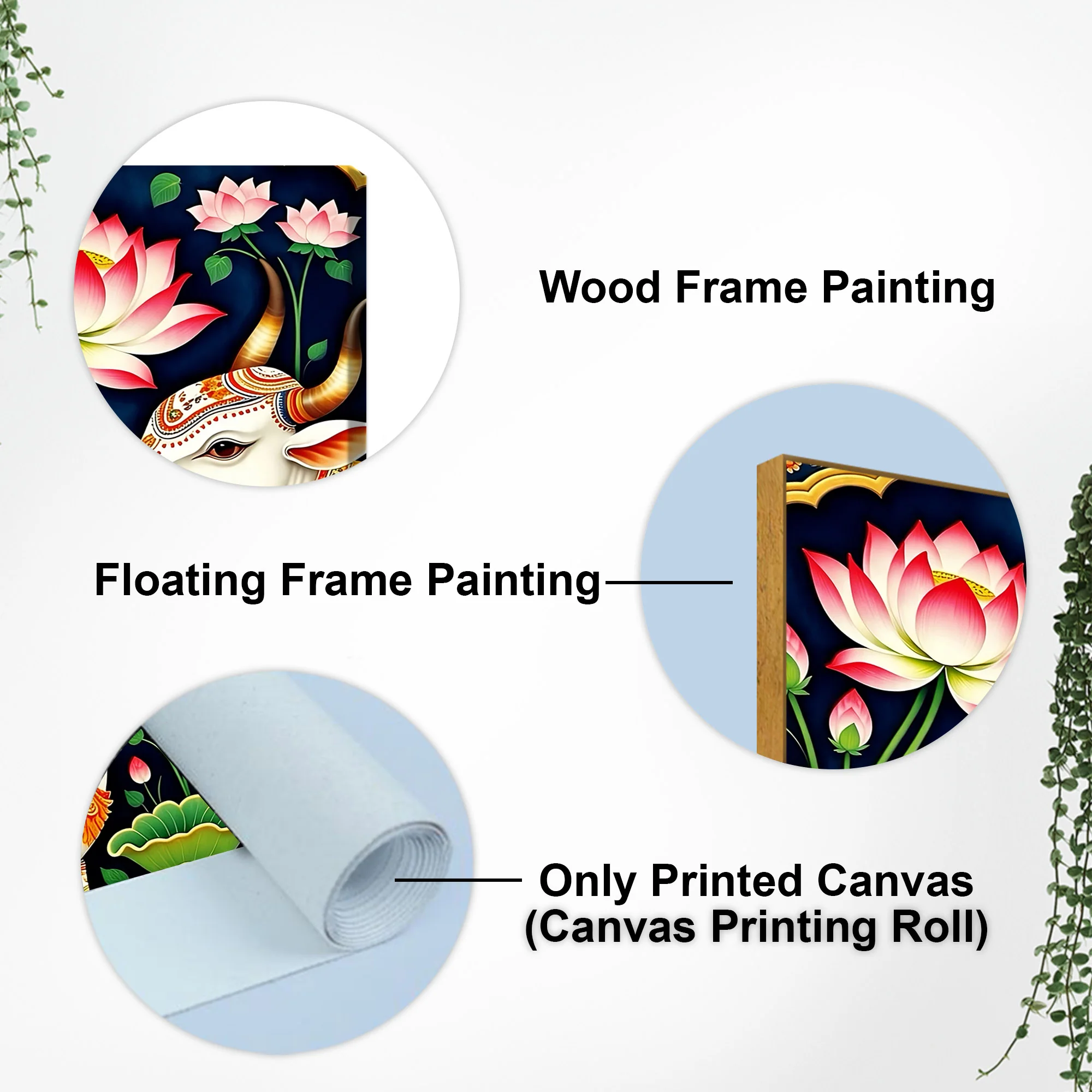 Pichwai Gau Mata Cow & Calf Canvas Wall Painting | Traditional Indian Cow Painting for Home - Image 5