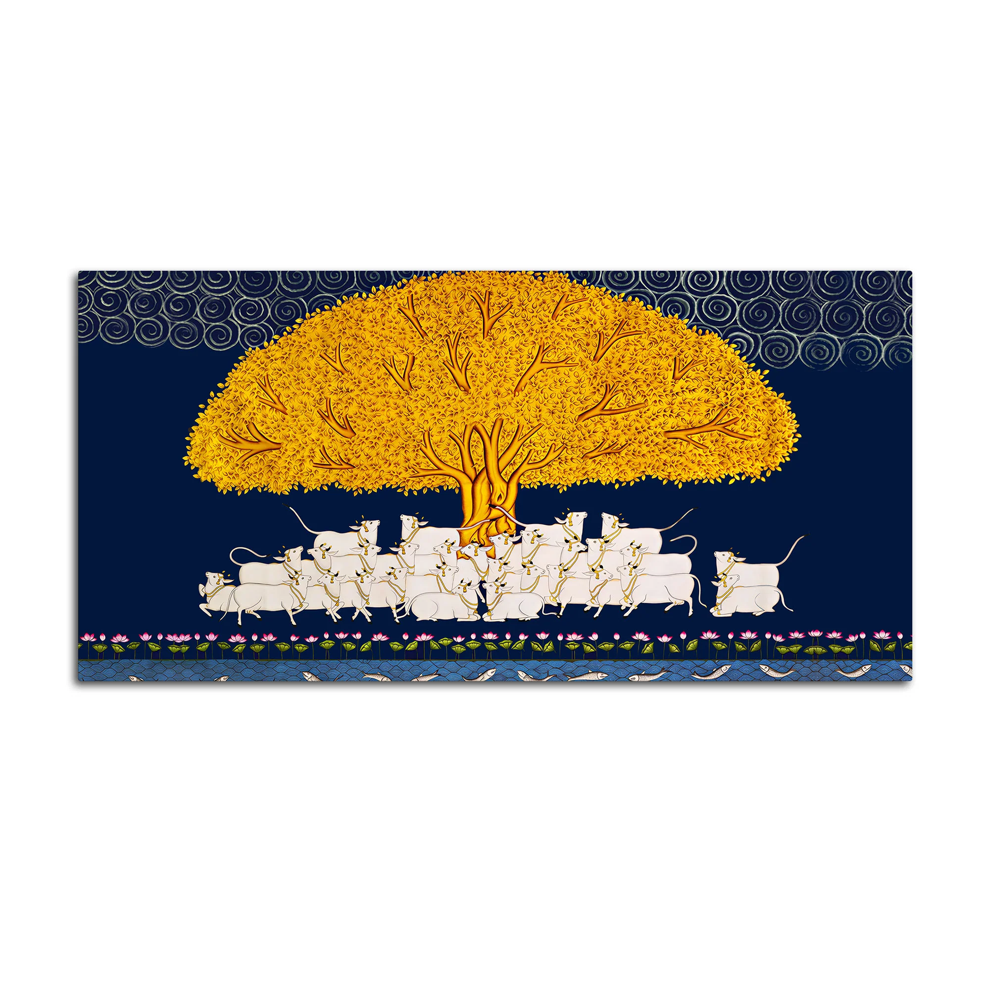 Pichwai Kalpavriksha Wall Painting | Positive Energy Home Decor Art - Image 4