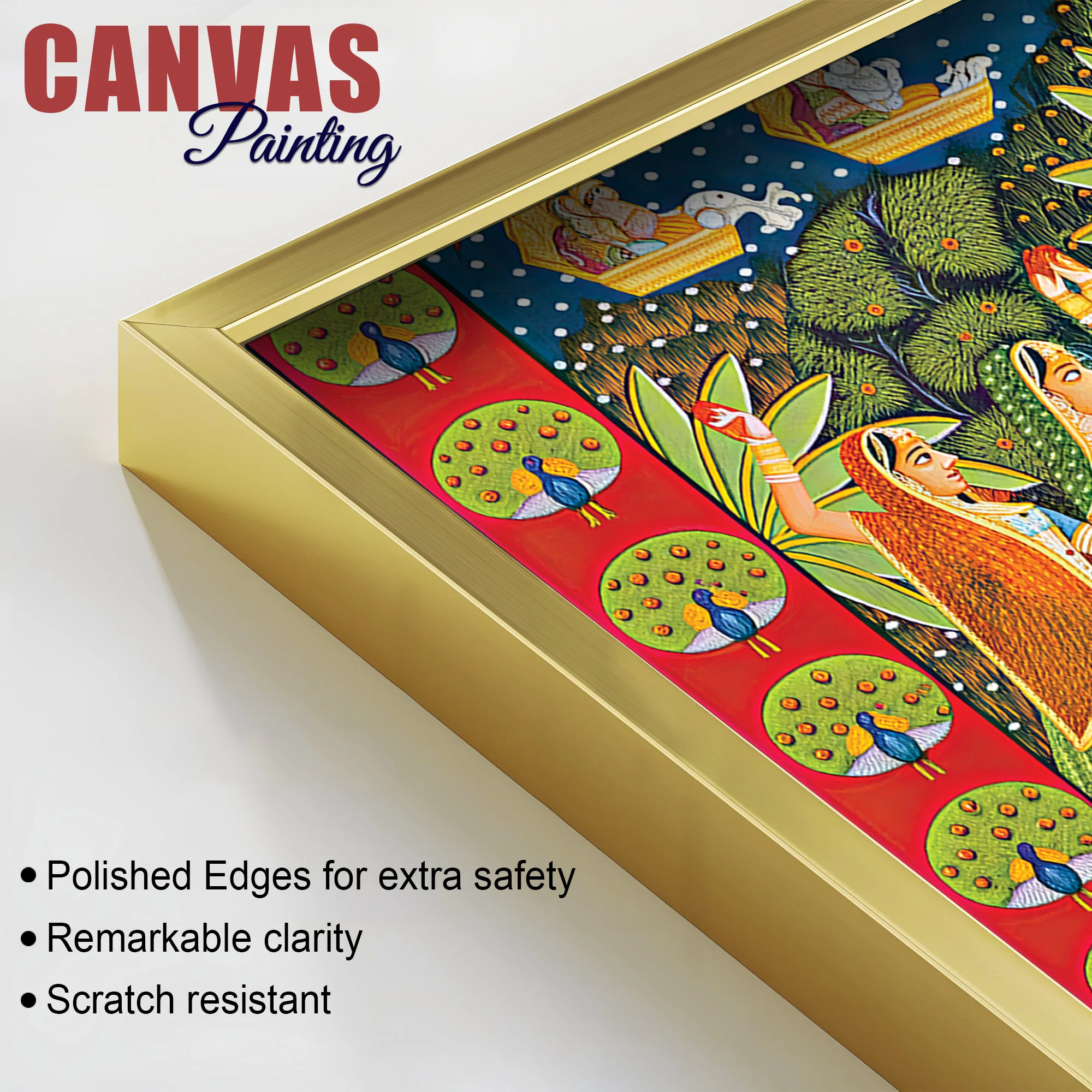Pichwai Shreenathji Krishna Canvas Wall Painting - Image 6
