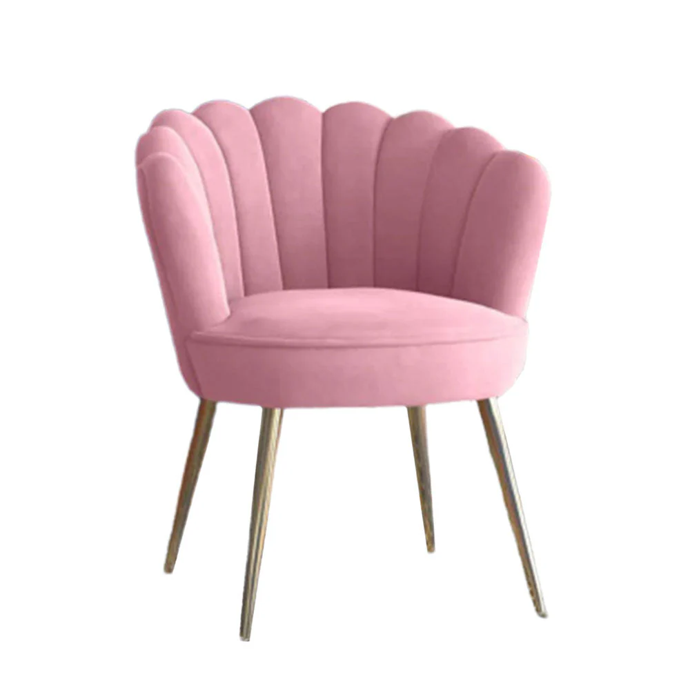 Pink Crafted Shell Designer Accent Armchair - Image 3