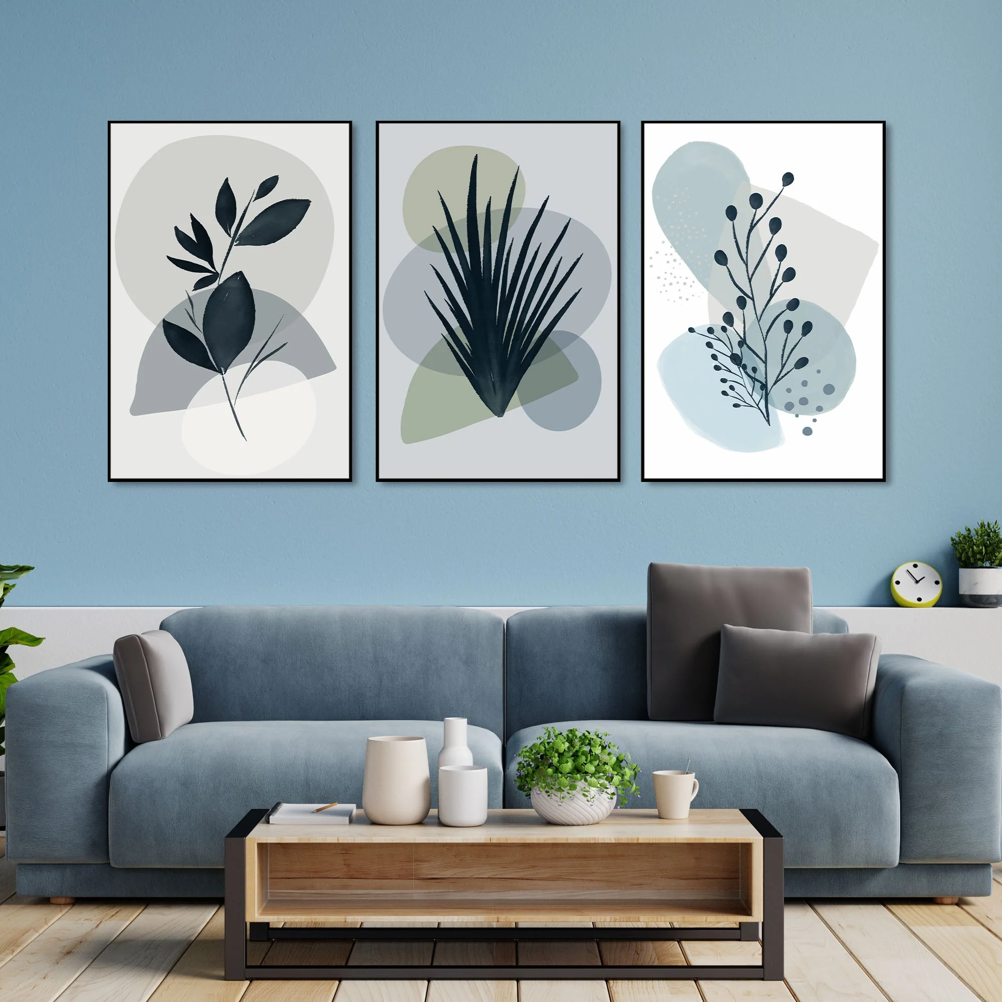 Plants Floating Canvas Wall Painting Set of Three - Image 2