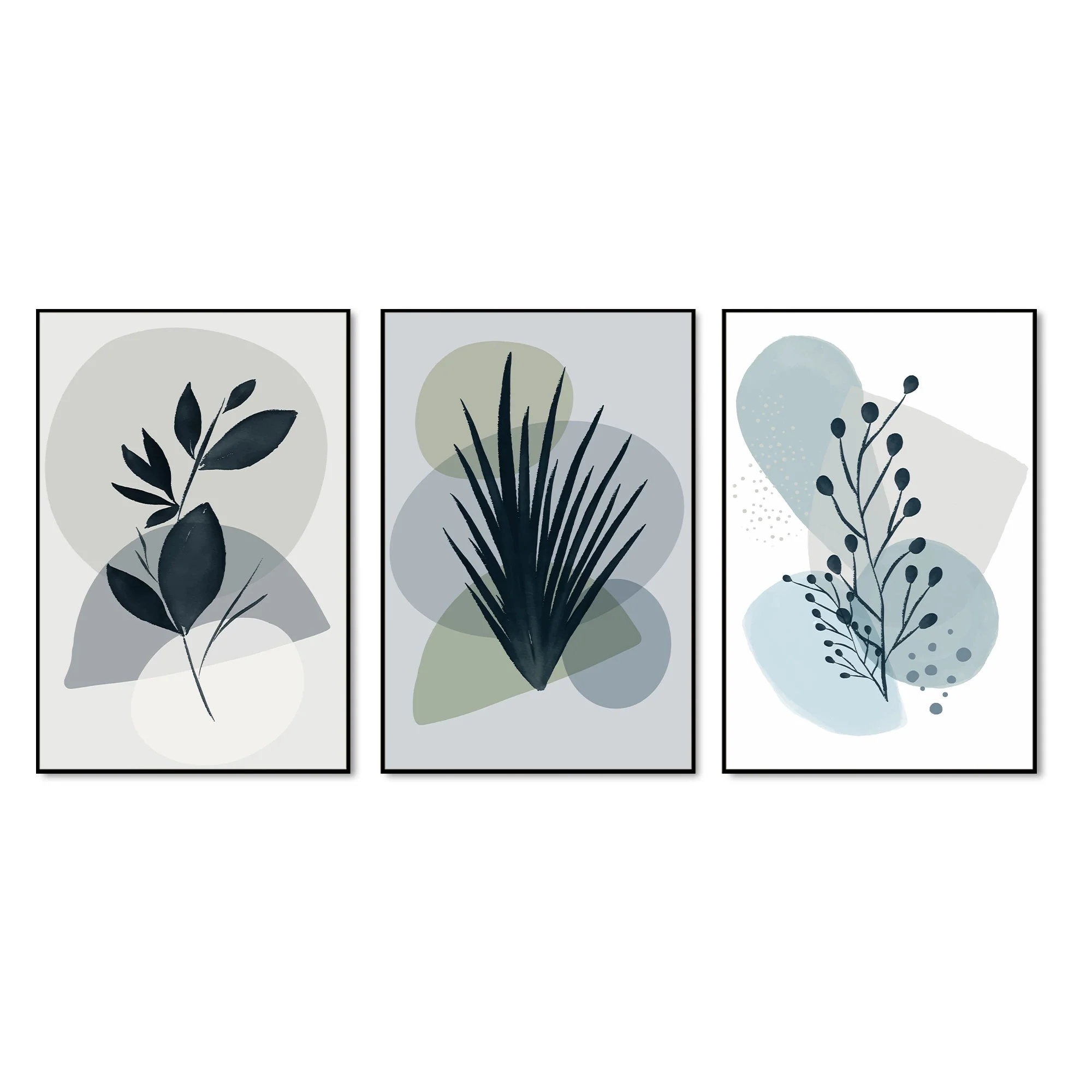 Plants Floating Canvas Wall Painting Set of Three - Image 4