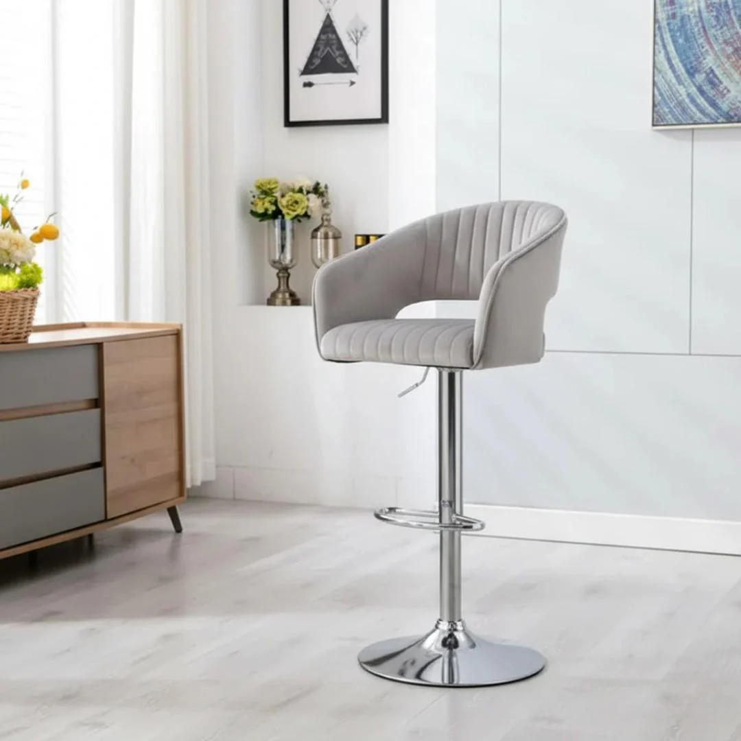 Plush Feel Velvet Adjustable Bar Stool / Long Chair