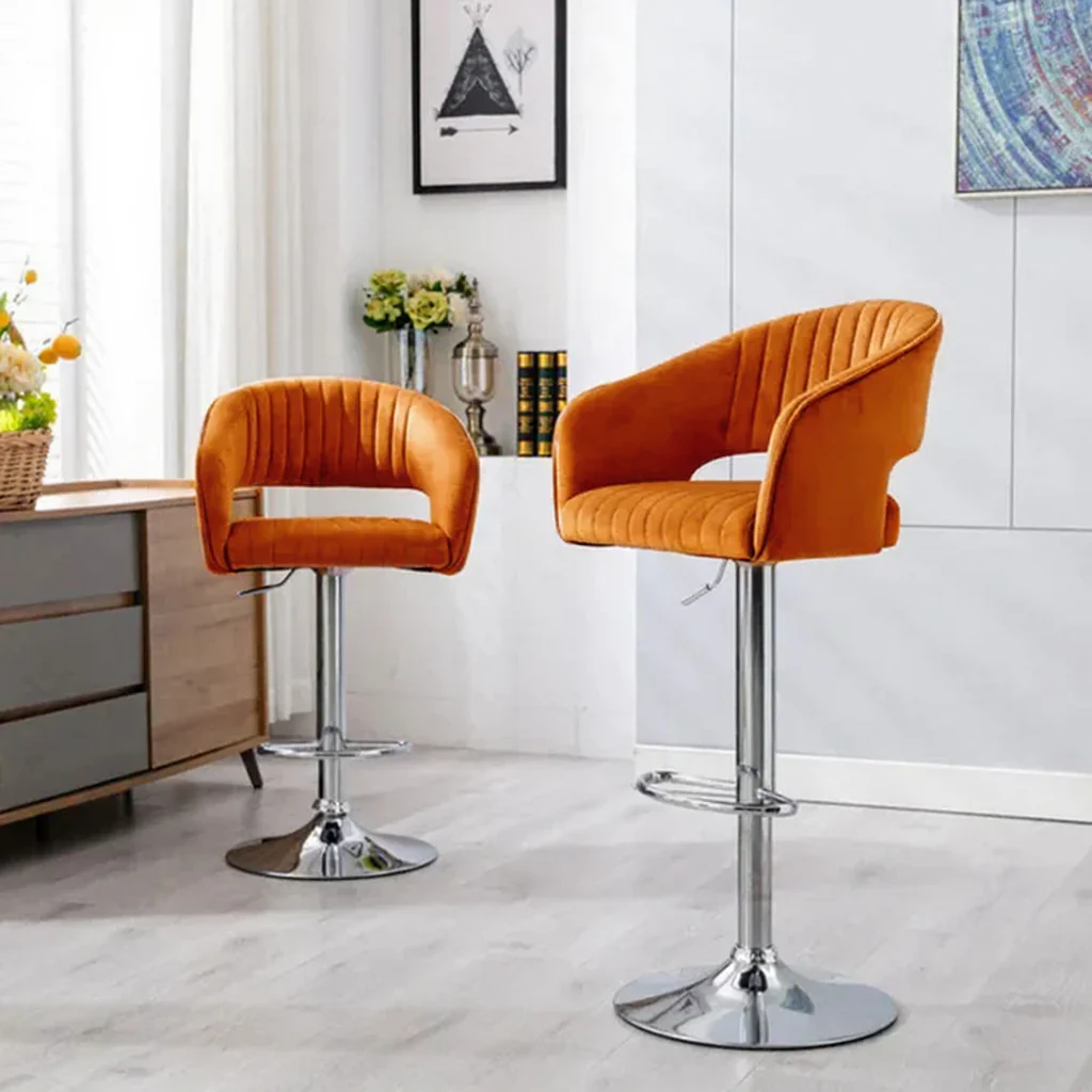 Plush Feel Velvet Adjustable Bar Stool / Long Chair - Image 14