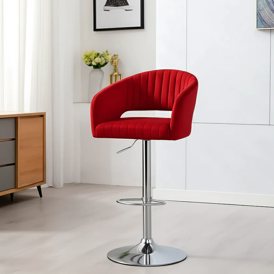 Plush Feel Velvet Adjustable Bar Stool / Long Chair - Image 17