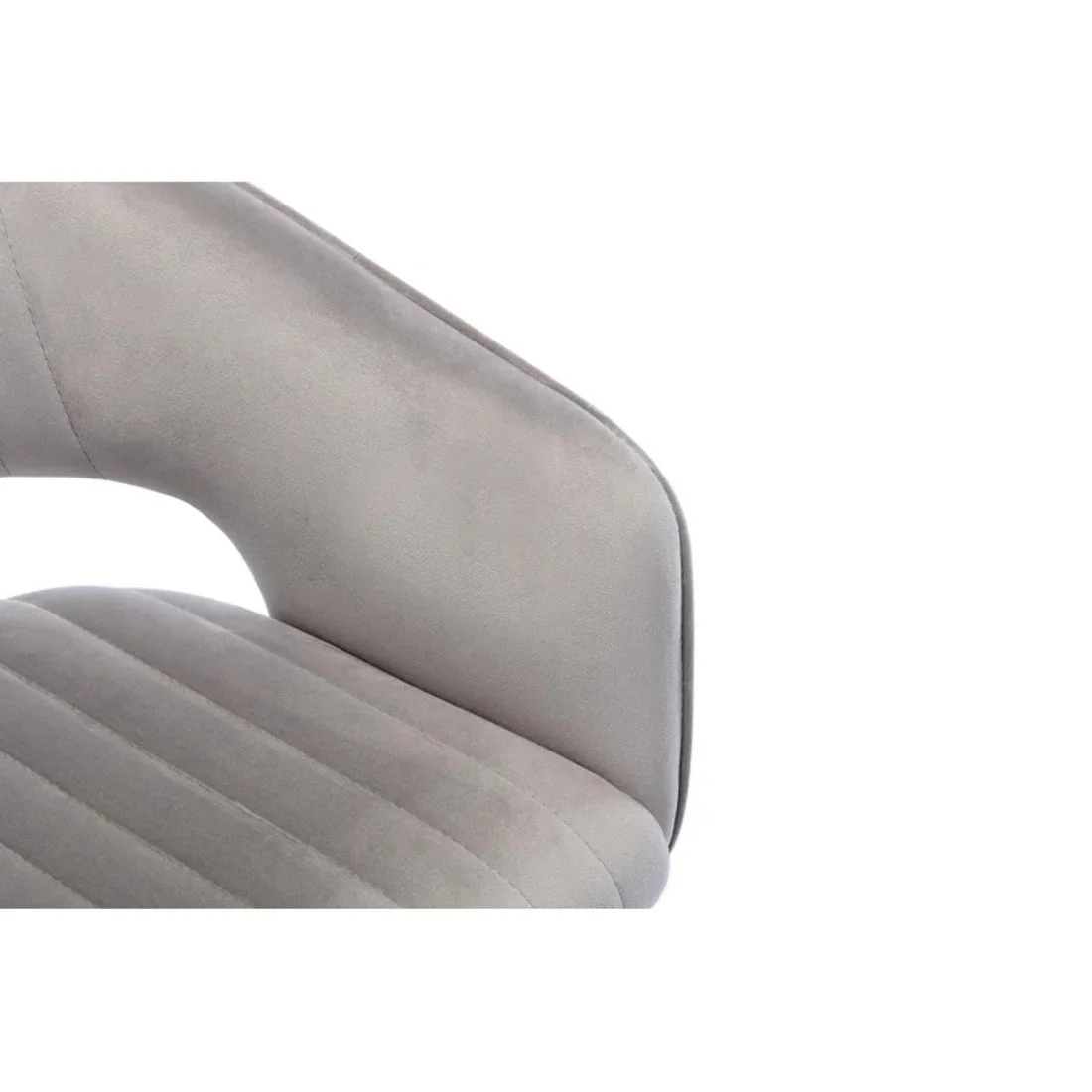Plush Feel Grey Velvet Adjustable Bar Stool / Long Chair - Image 4
