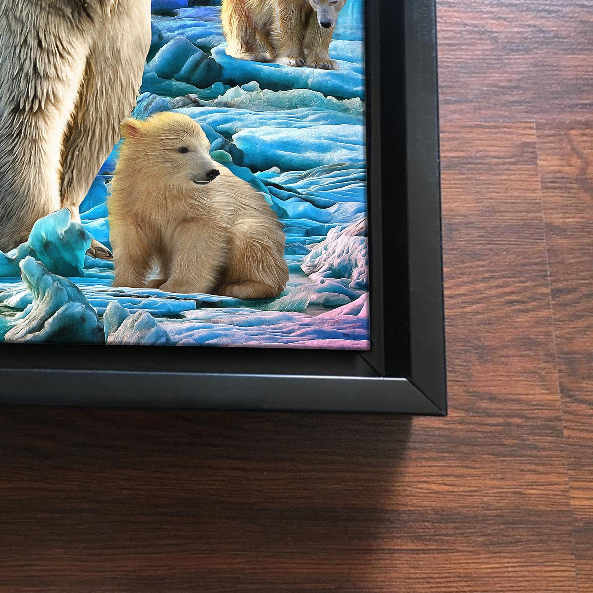 Polar Bear Glacier Wall Painting Floating Frame - Image 5