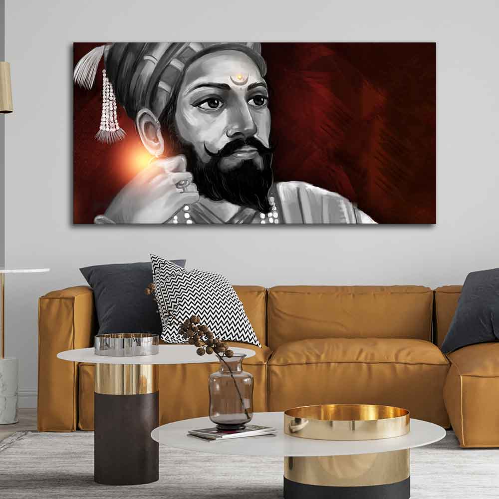 Portrait of Chhatrapati Shivaji Maharaj Wall Painting - Image 2
