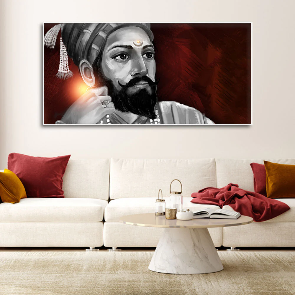 Portrait of Chhatrapati Shivaji Maharaj Wall Painting - Image 3