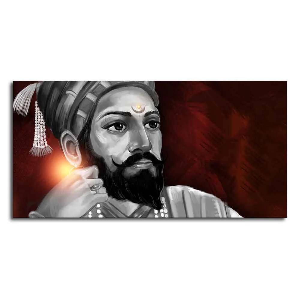 Portrait of Chhatrapati Shivaji Maharaj Wall Painting - Image 4