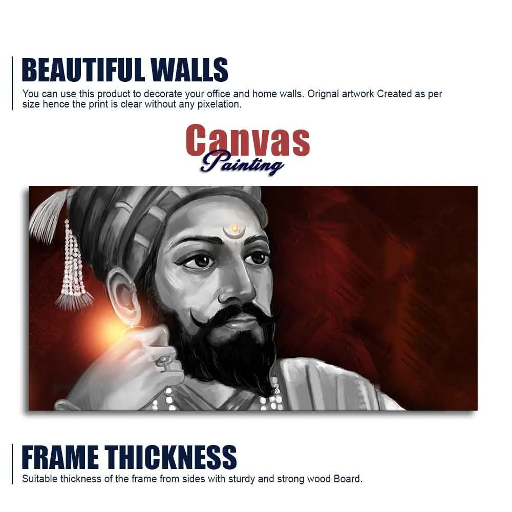 Portrait of Chhatrapati Shivaji Maharaj Wall Painting - Image 6