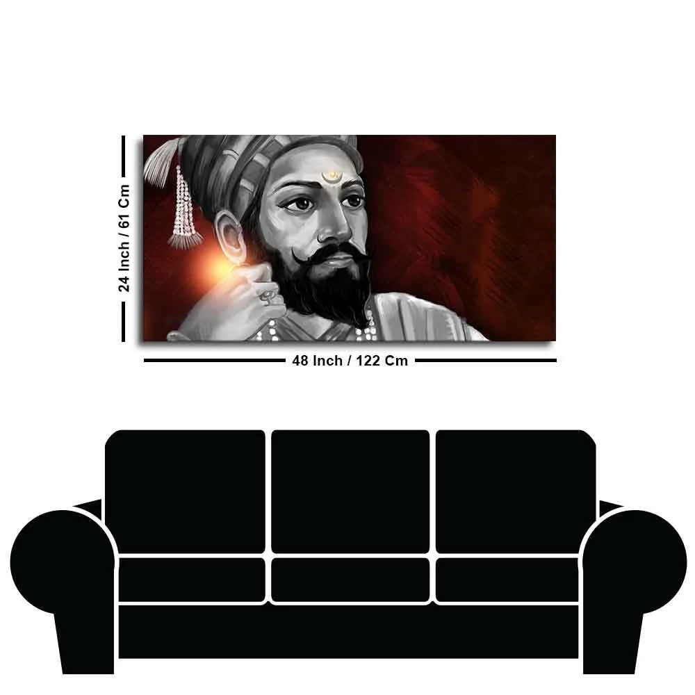 Portrait of Chhatrapati Shivaji Maharaj Wall Painting - Image 7