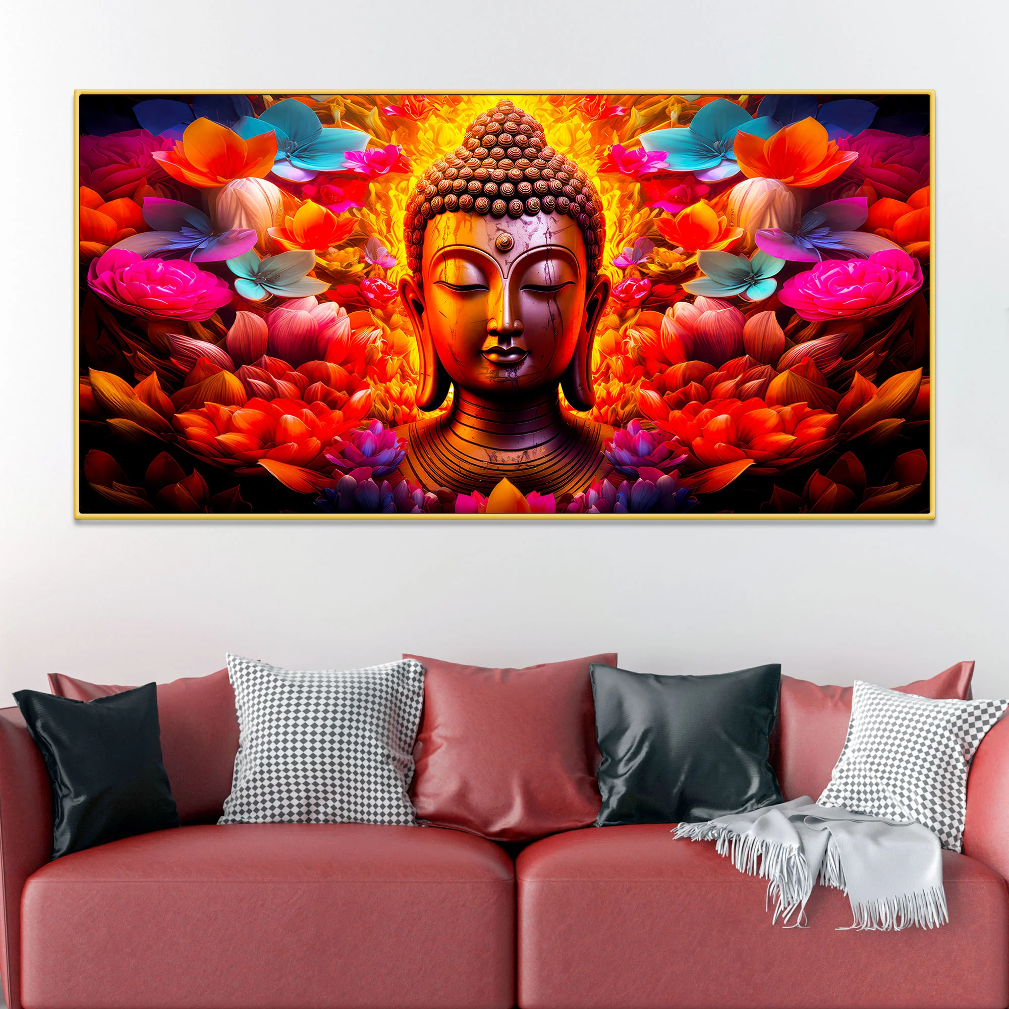 Positive Energy Buddha Wall Painting for Modern Home Interior - Image 2
