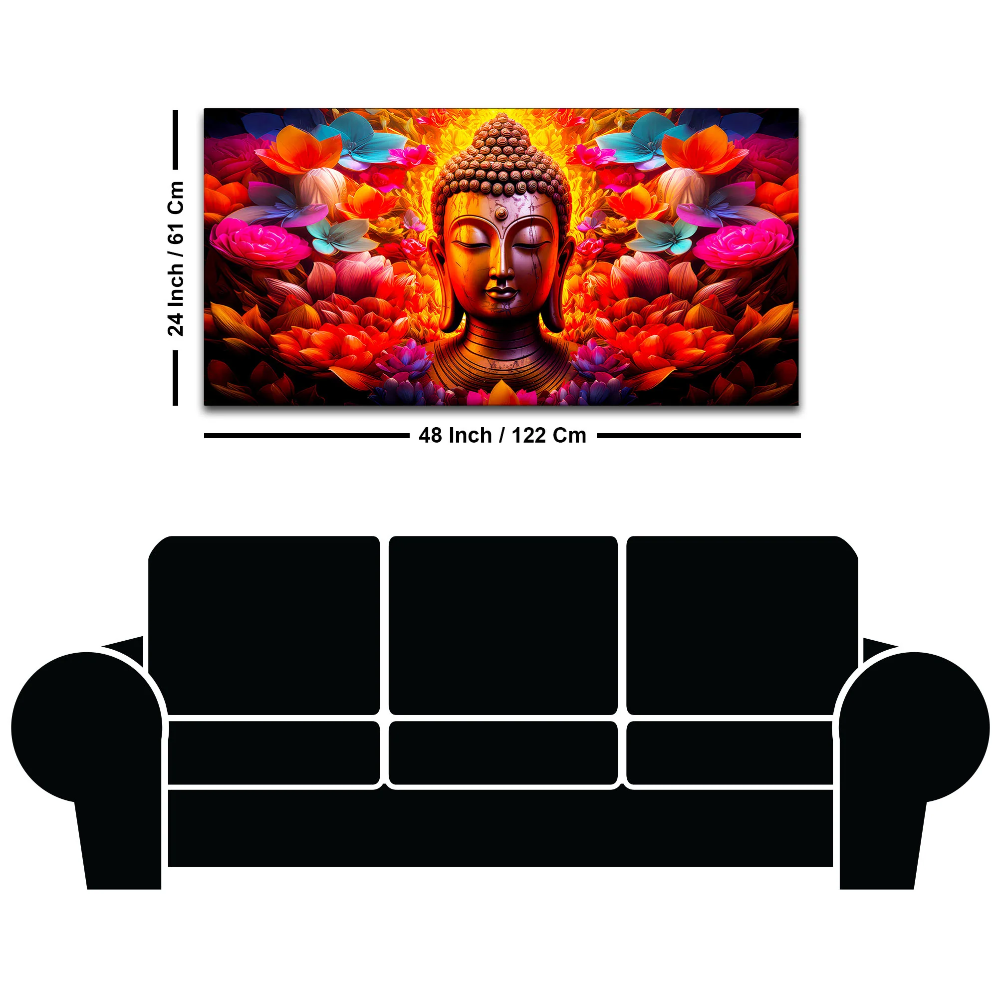 Positive Energy Buddha Wall Painting for Modern Home Interior - Image 8