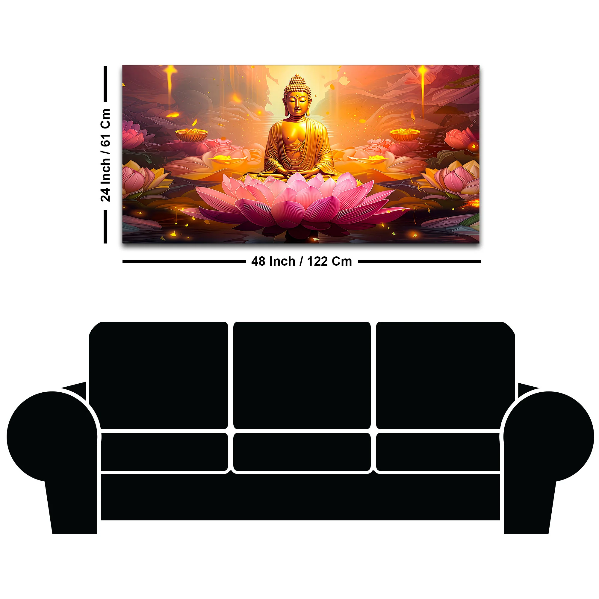 Positive Vibes Gautam Buddha Wall Painting - Image 8