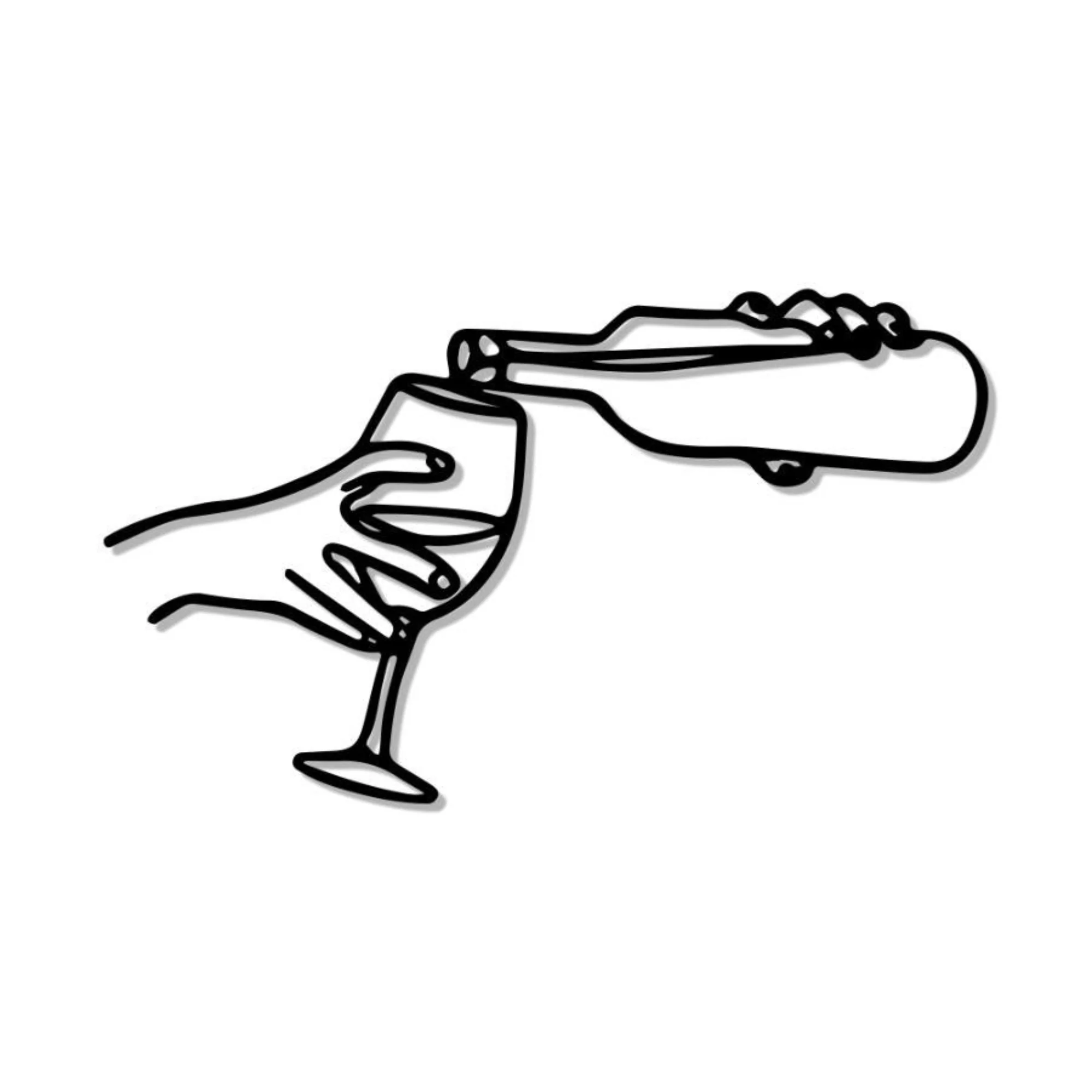 Pouring Wine In the Glass Metal Art Wall Decor - Image 3