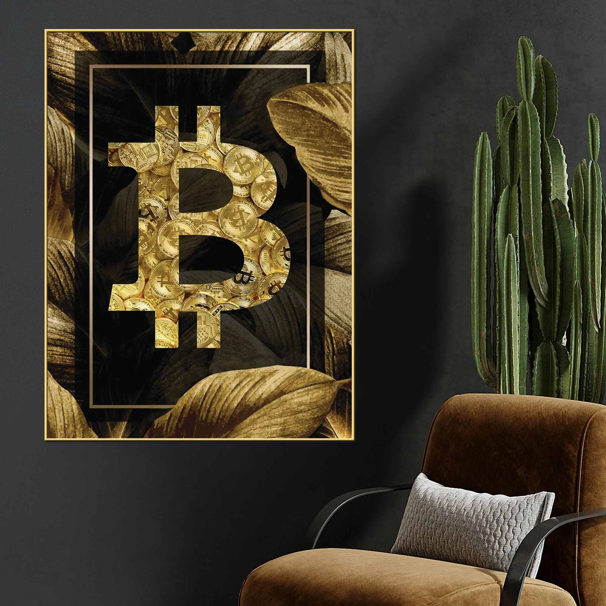 Power Of Bitcoin Cotton Canvas Wall Painting - Image 2