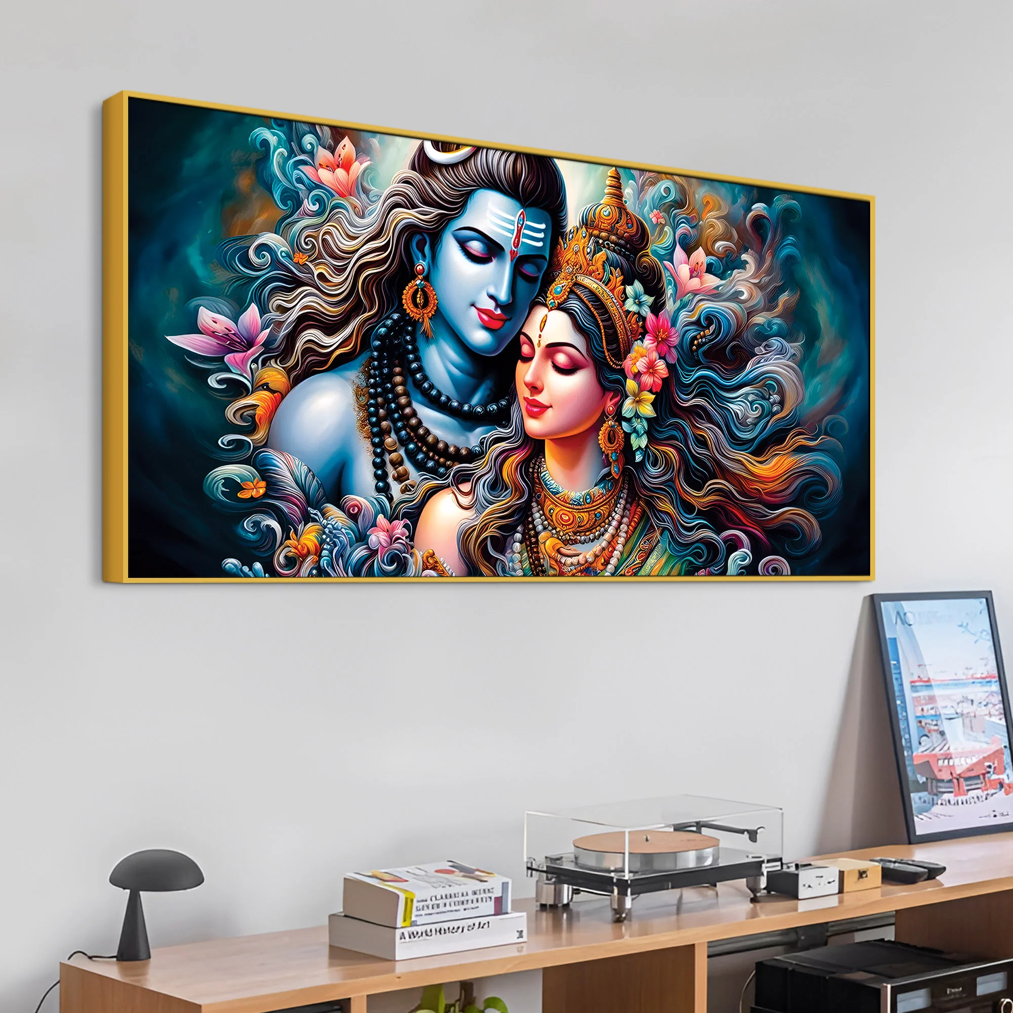 Powerful Mahadev Canvas Painting for Living Room Interior - Image 5