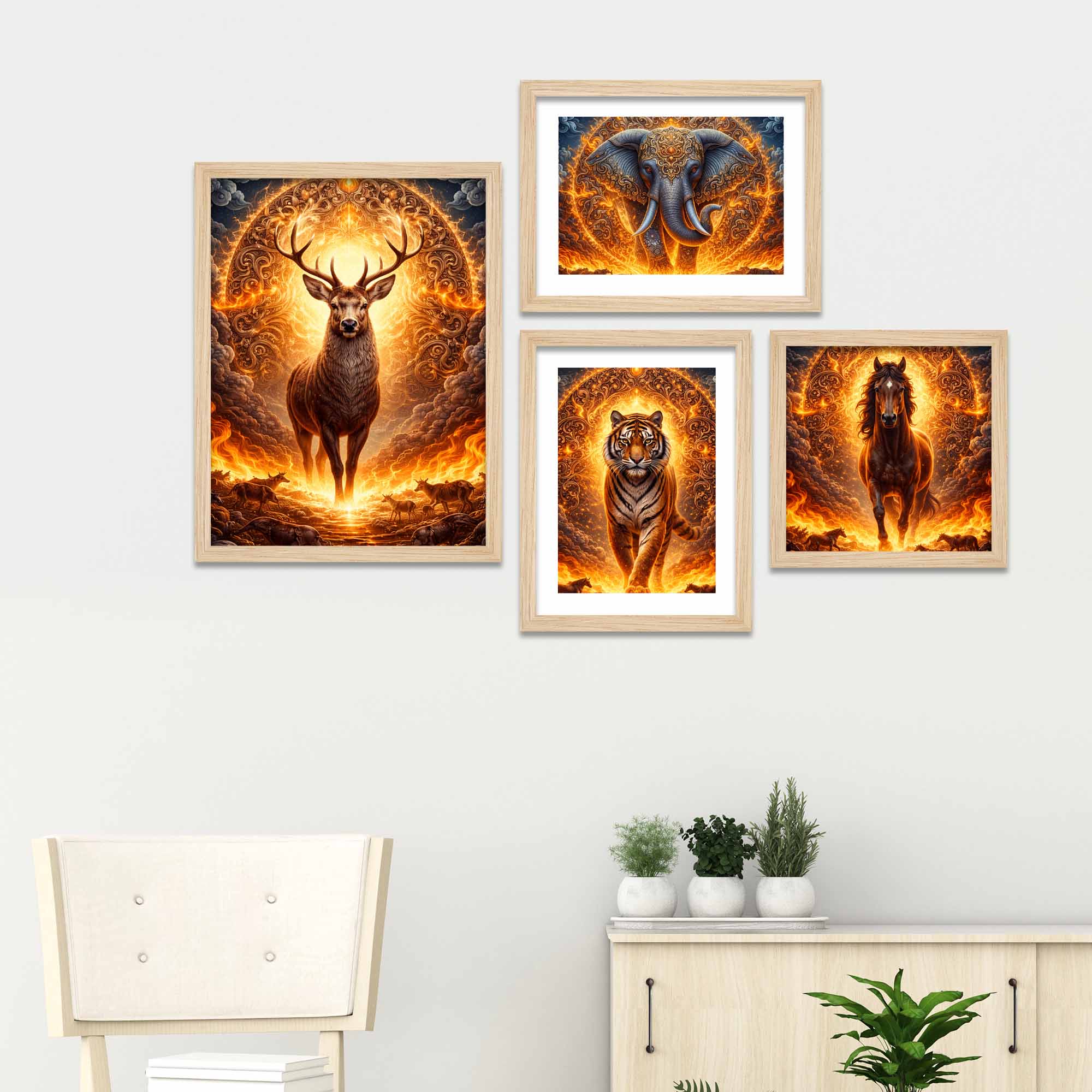 Powerful Wildlife Wall Frame Set of Four - Image 2