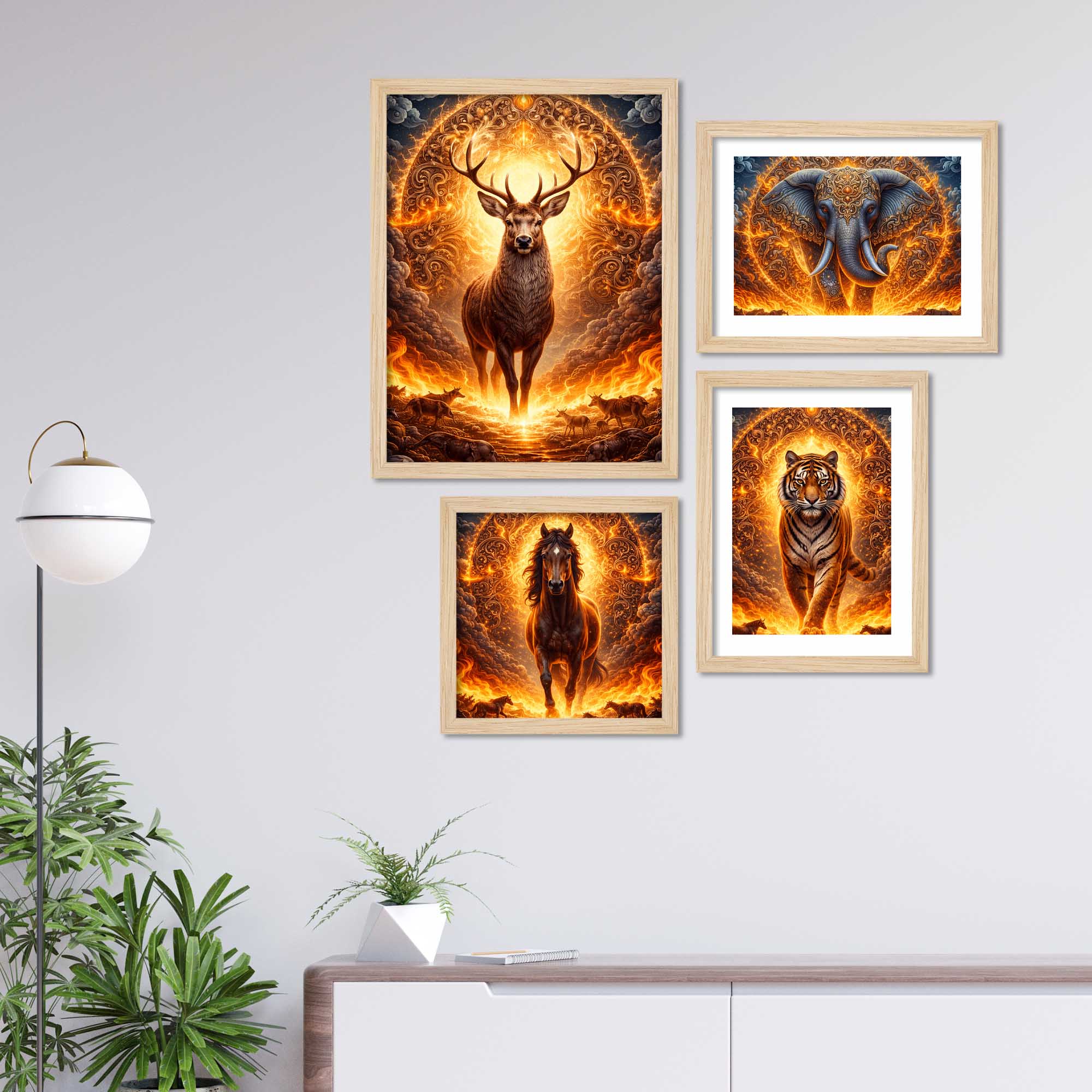 Powerful Wildlife Wall Frame Set of Four - Image 3