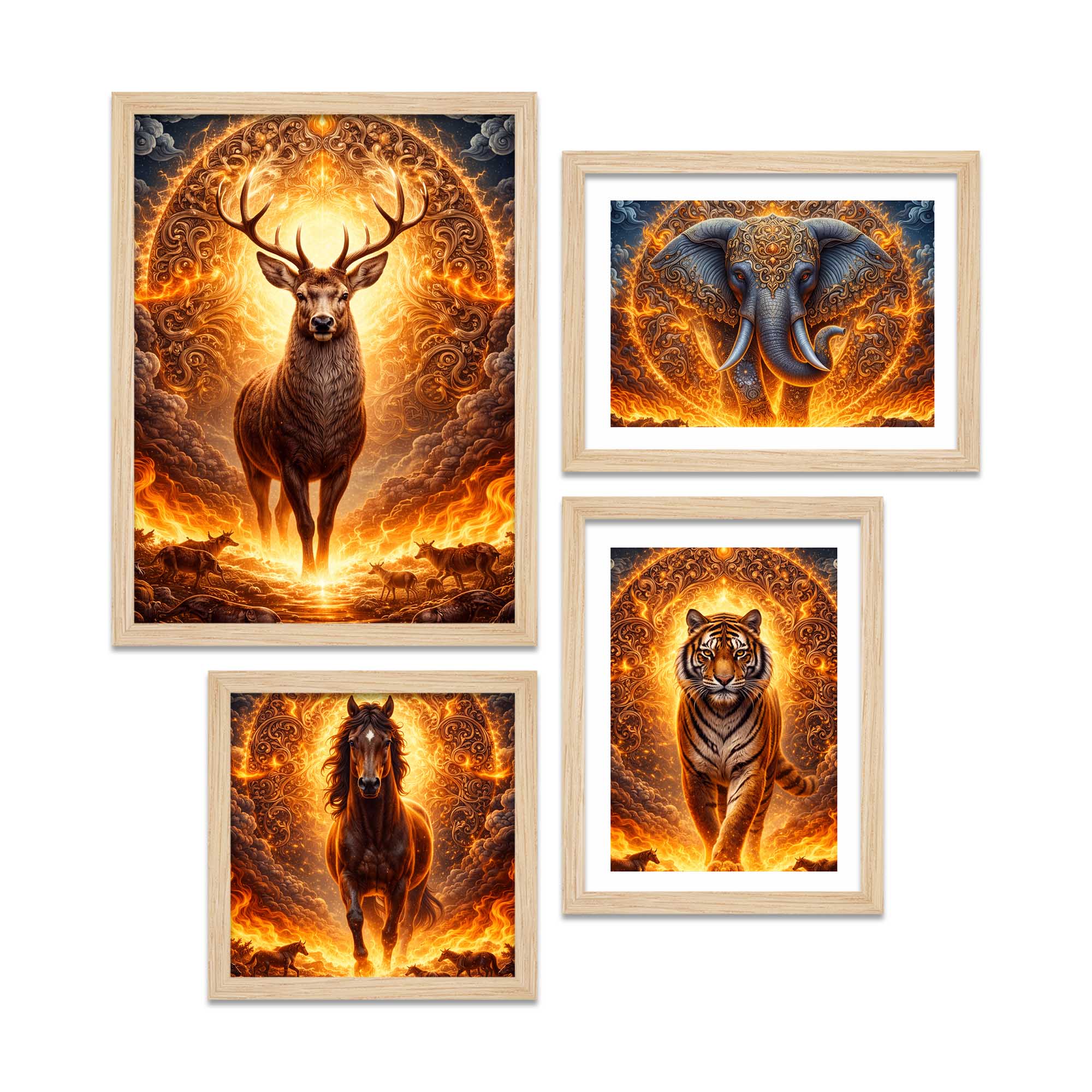 Powerful Wildlife Wall Frame Set of Four - Image 4