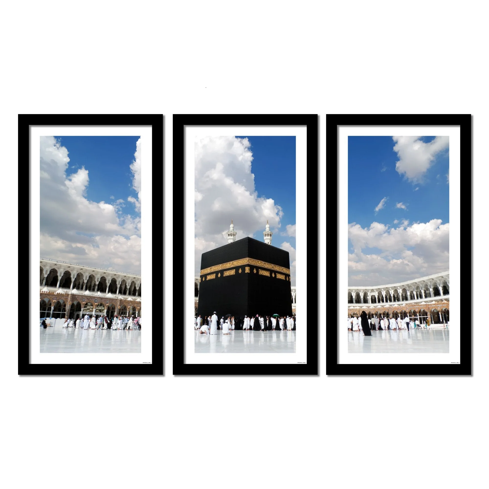 Premium 3 Pieces Wall Hanging Frame of Masjid Al Haram - Image 3