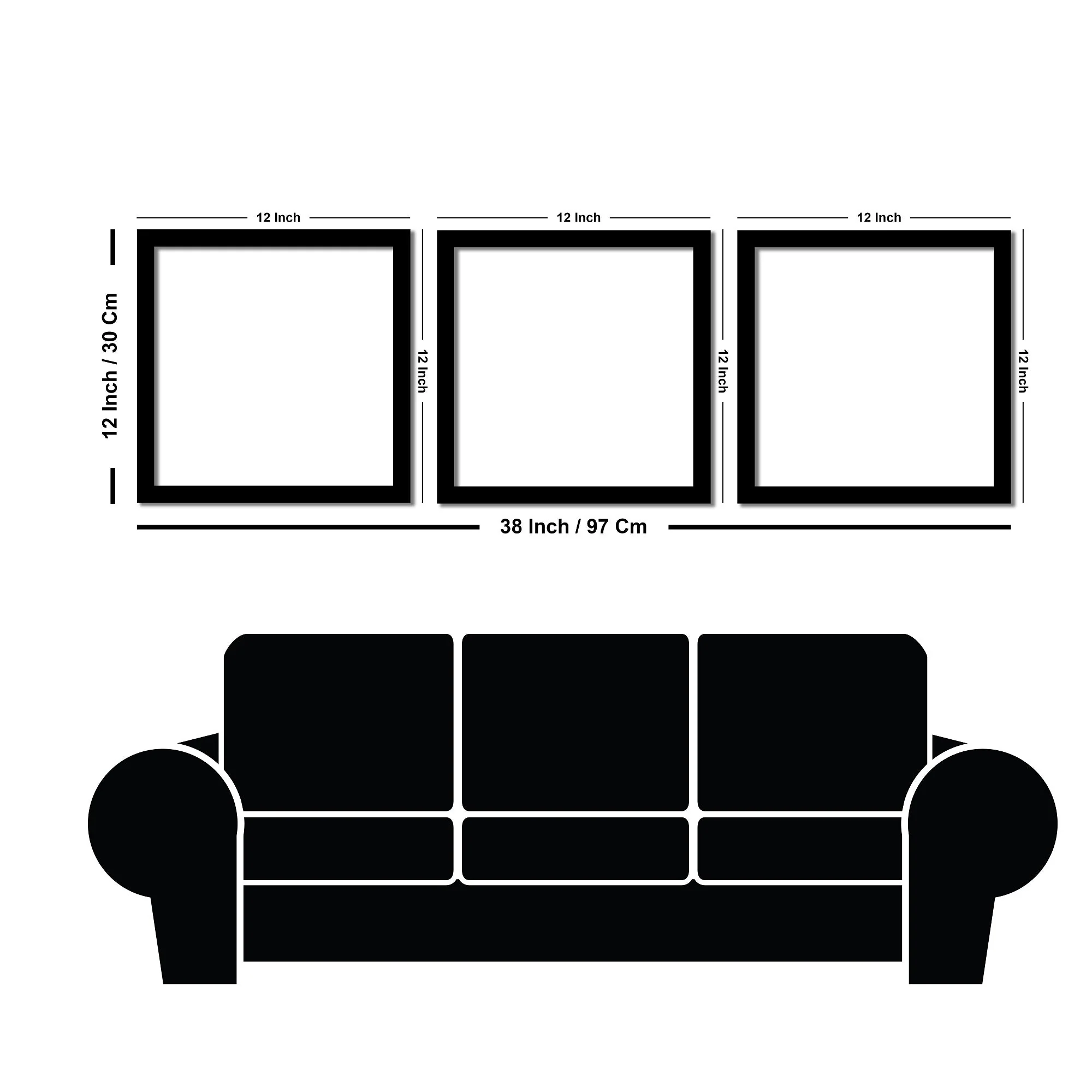 Premium 3 Pieces Wall Hanging Frame of Vector Illustration of Trees and Deer - Image 5