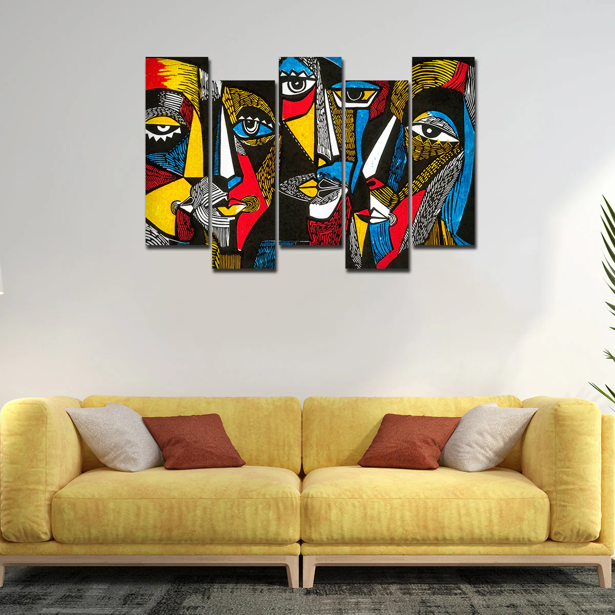 Premium Abstract Faces Bedroom Wall Painting - Image 2
