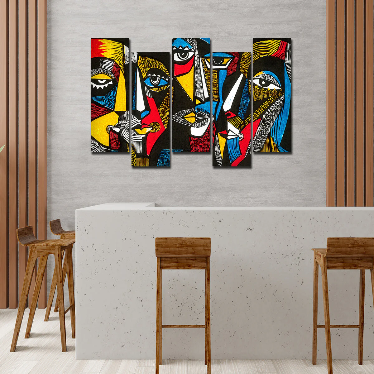 Premium Abstract Faces Bedroom Wall Painting - Image 3