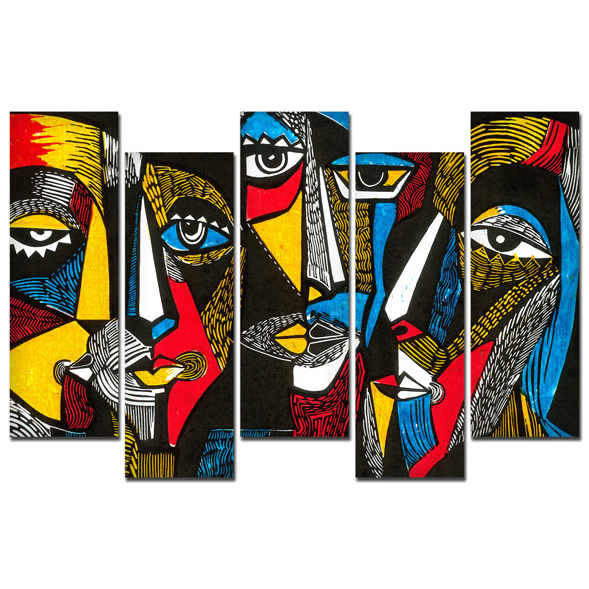 Premium Abstract Faces Bedroom Wall Painting - Image 4