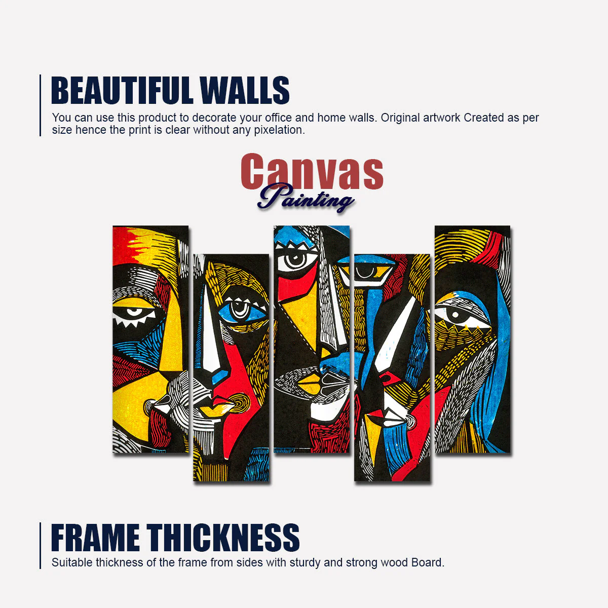 Premium Abstract Faces Bedroom Wall Painting - Image 5