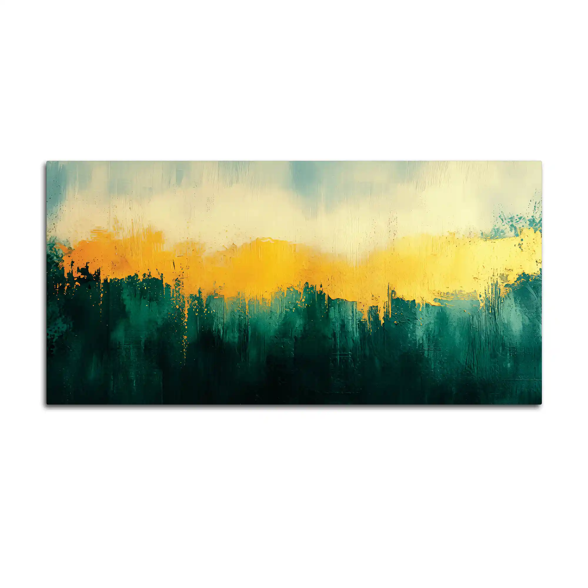 Premium Abstract Teal Green Golden Canvas Wall Painting for Home & Office - Image 4